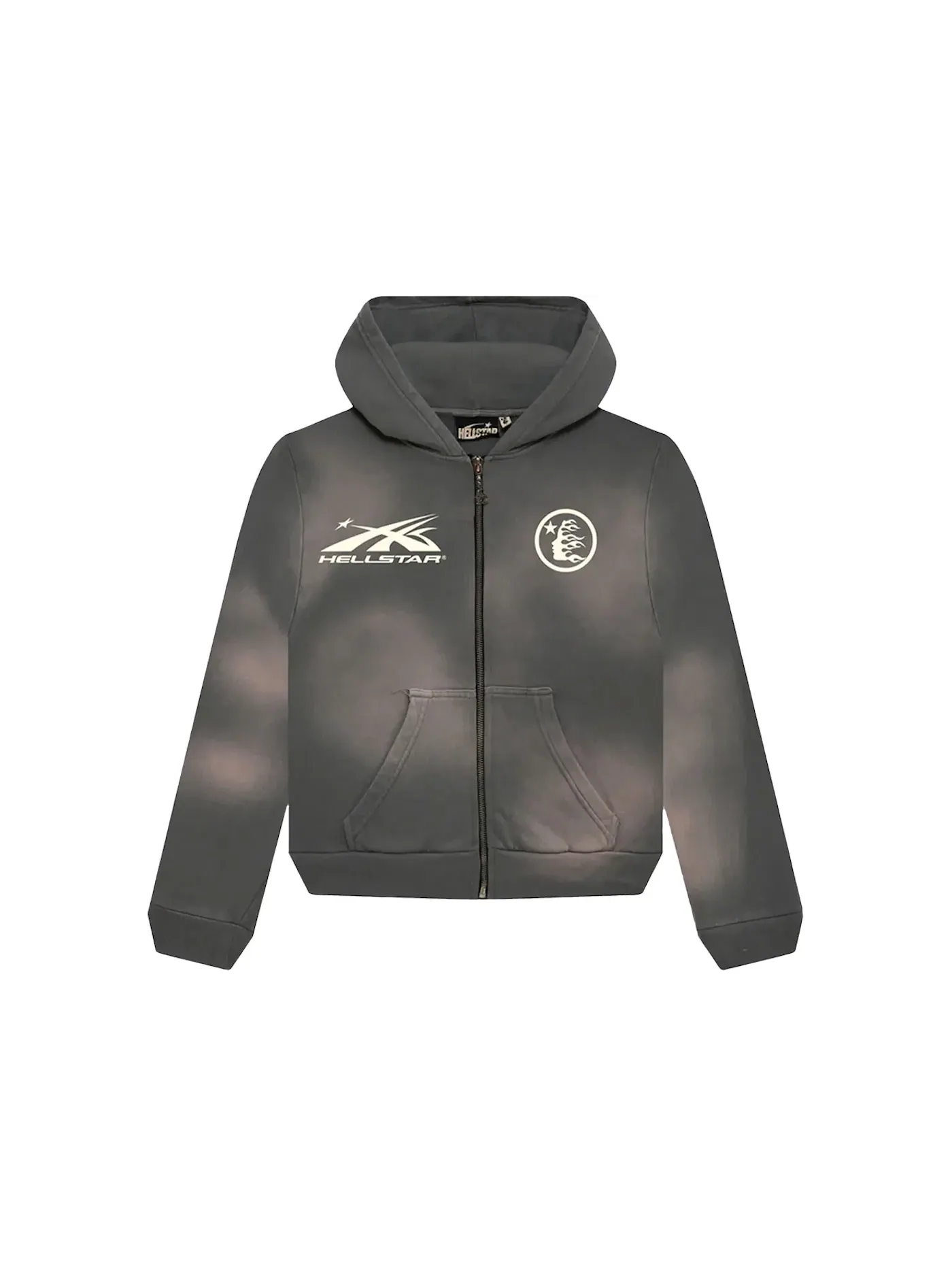 Мужская худи с молнией Hellstar Studios Zip Hoodie Hellstar — изображение 1 из 2, серый