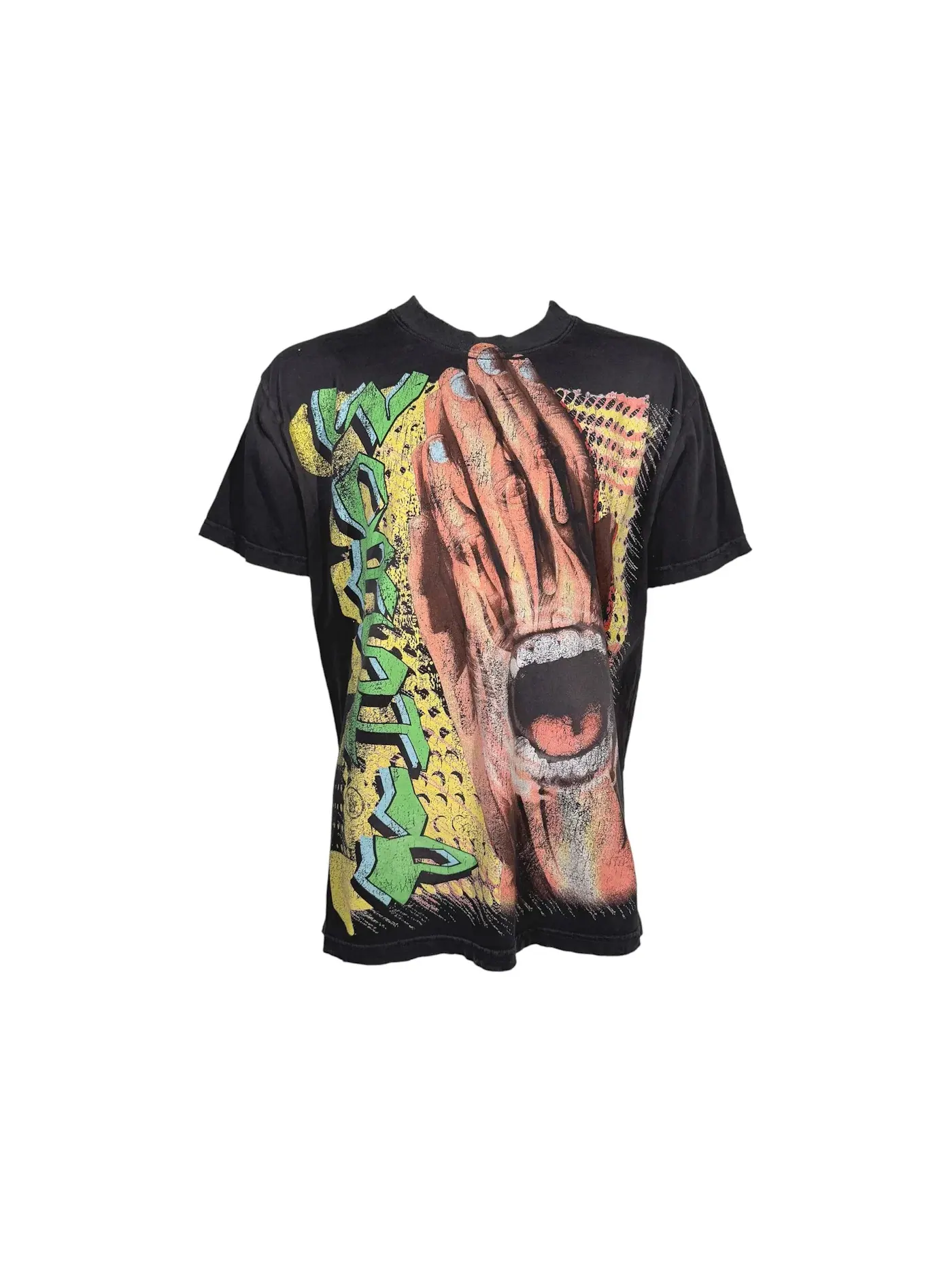 Мужская футболка с принтом Hellstar Worship Hands T-Shirt Hellstar — изображение 1 из 1, черный