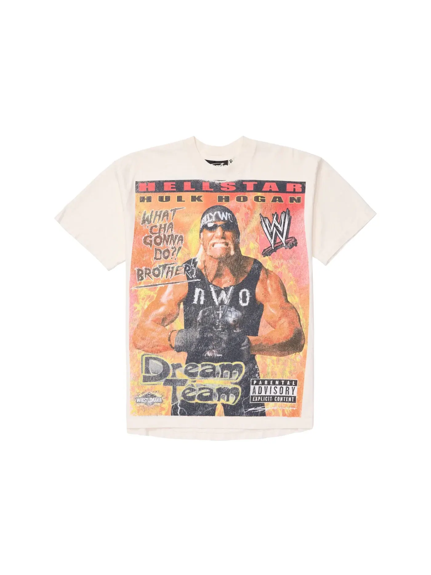Мужская футболка с принтом Hellstar Wrestlemania Hulk Hogan T-Shirt Hellstar — изображение 1 из 2, кремовый белый