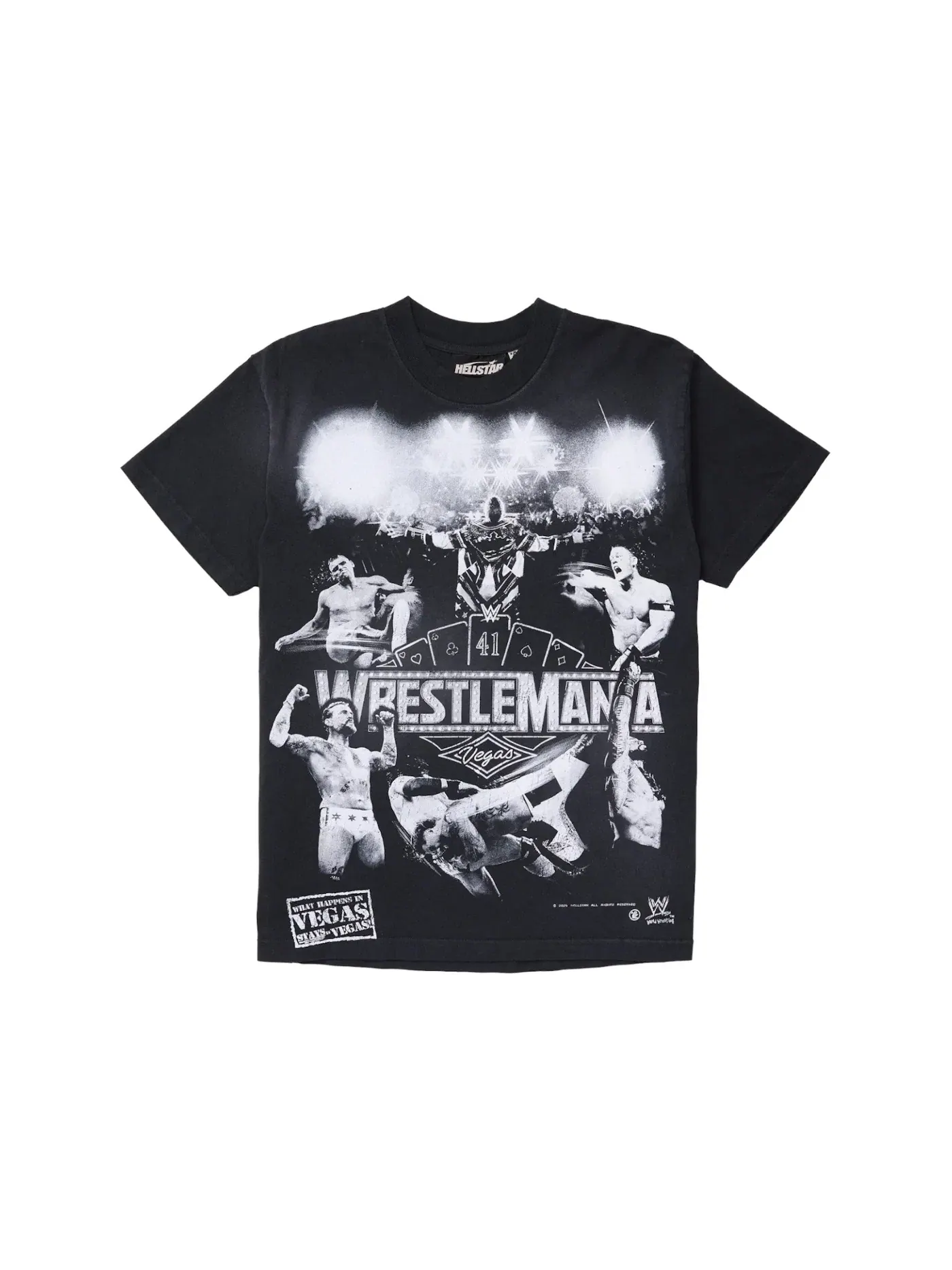 Мужская футболка с принтом Wrestlemania Hellstar — изображение 1 из 2, черный