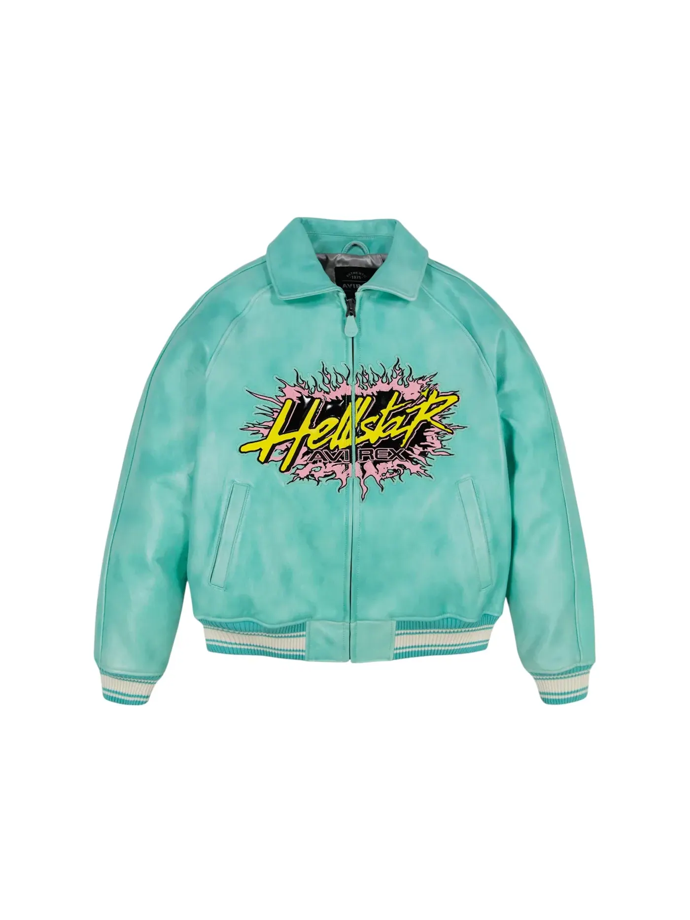 Мужская куртка с принтом Hellstar x Avirex Jacket Hellstar — изображение 1 из 2, бирюзовый