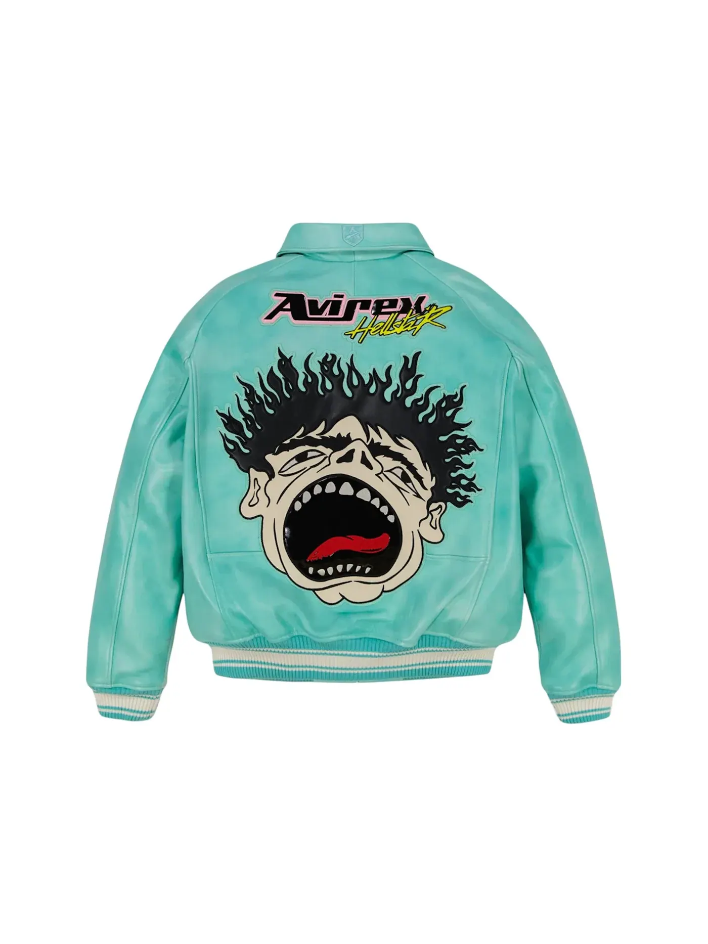 Мужская куртка с принтом Hellstar x Avirex Jacket Hellstar — изображение 2 из 2, бирюзовый