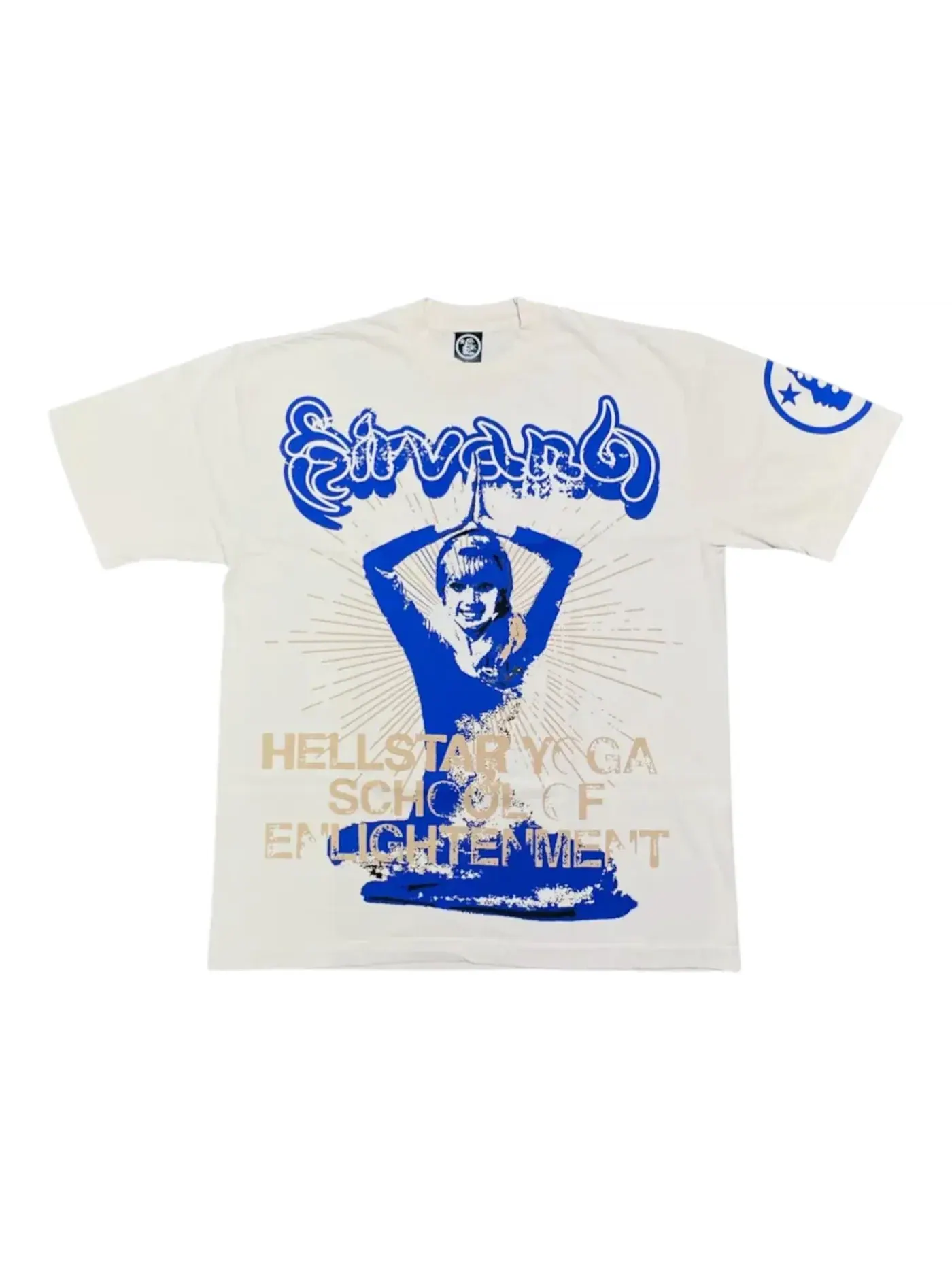 Мужская футболка с принтом Yoga T-shirt Hellstar — изображение 1 из 2, белый