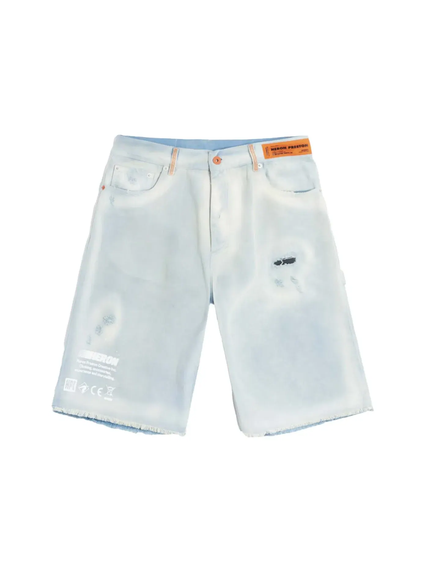 Мужские шорты с принтом Code 8000 Hammer Shorts Heron Preston — изображение 1 из 2, серый/белый