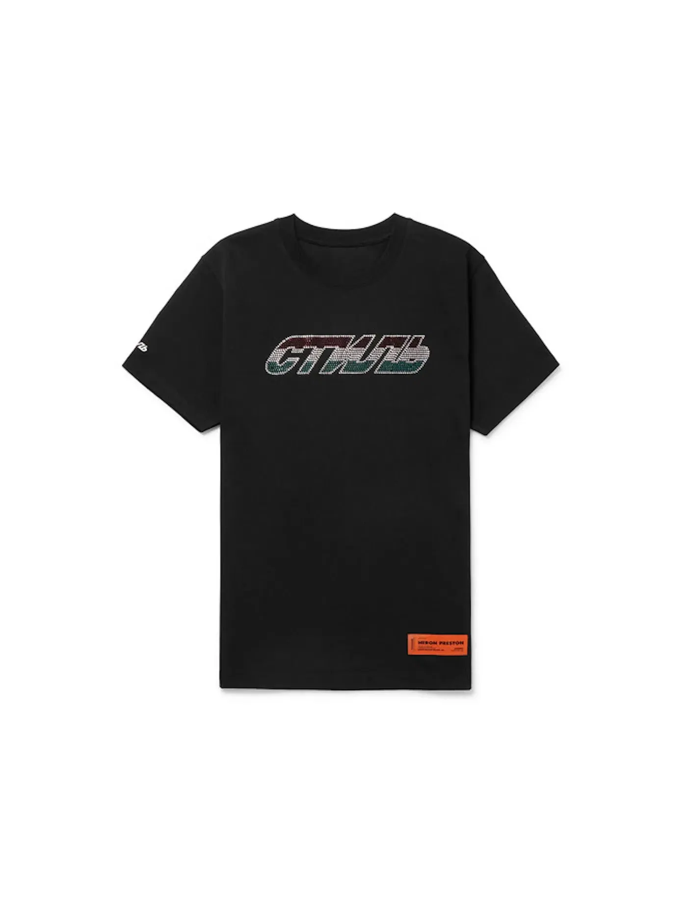 Мужская футболка с принтом Heron Preston Crystal Embellished CTNMB T-Shirt — изображение 1 из 2, черный/мульти