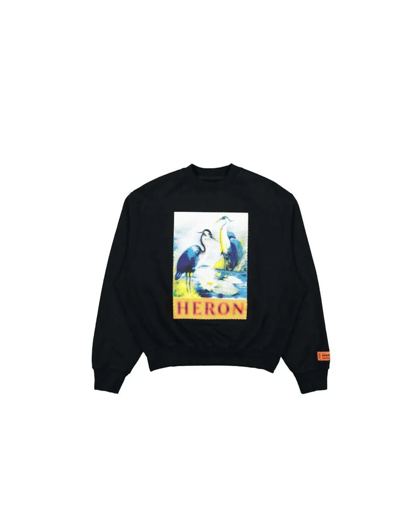 Мужской свитшот с принтом Heron Preston Crewneck — изображение 1 из 1, черный/темно-синий синий