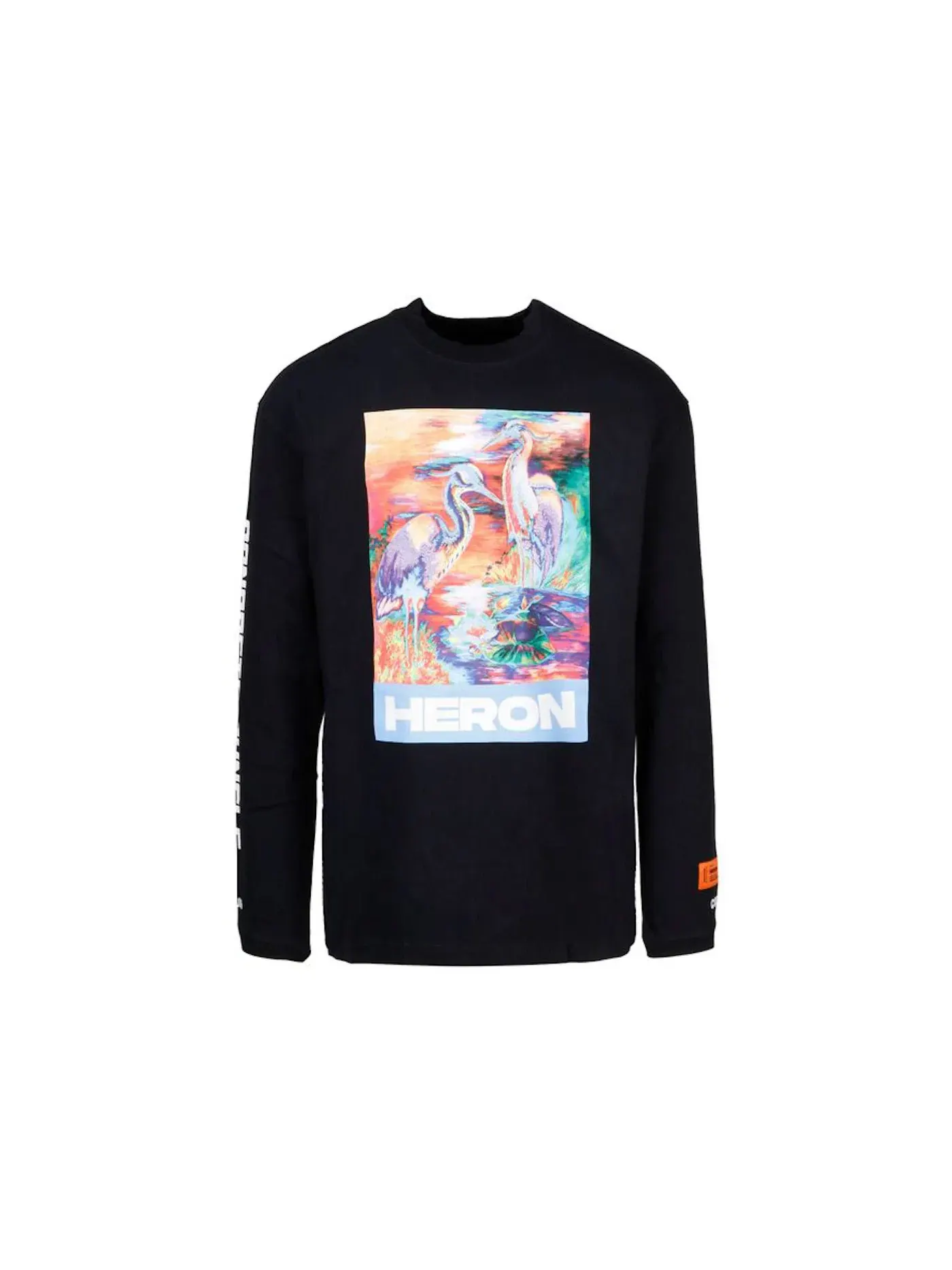 Мужская футболка с длинным рукавом с принтом Heron Preston Heron Watercolor Print — изображение 1 из 2, черный