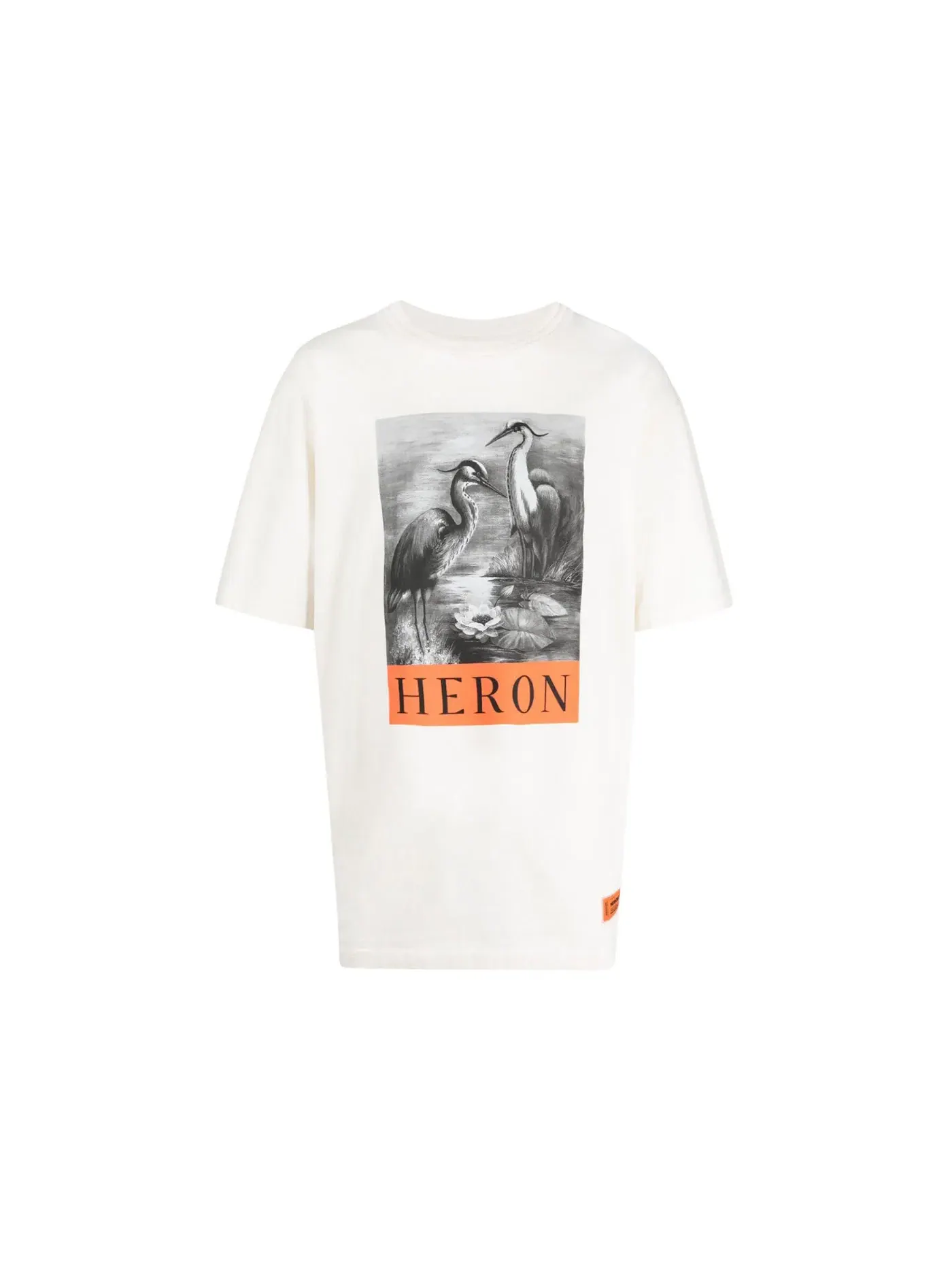 Мужская футболка оверсайз с принтом Heron Preston — изображение 1 из 1, белый/черный/оранжевый