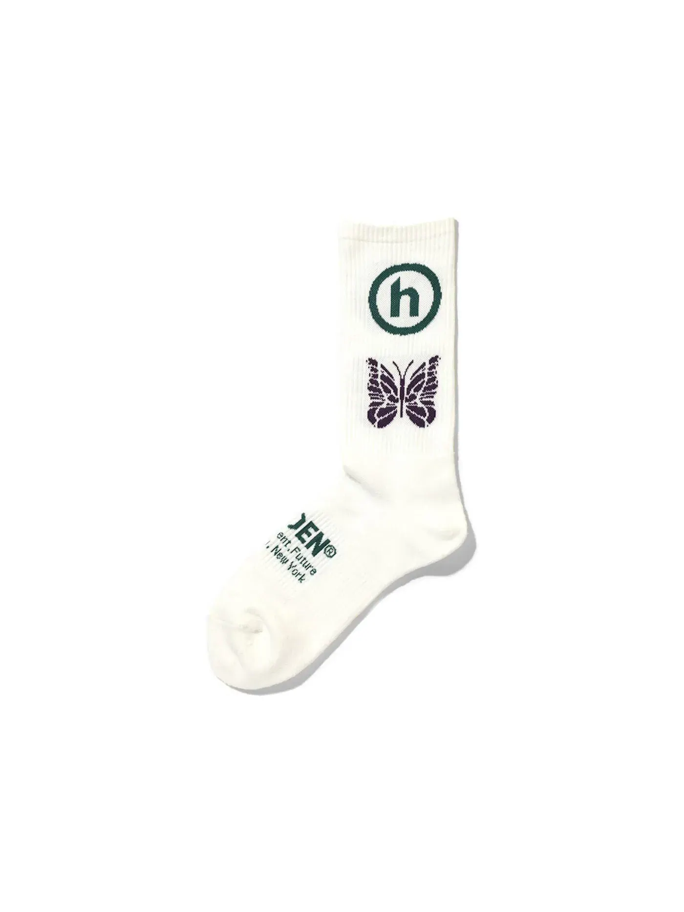 Мужские носки с жаккардовым узором Hidden NY x Needles Socks — изображение 1 из 1, белый зеленый фиолетовый
