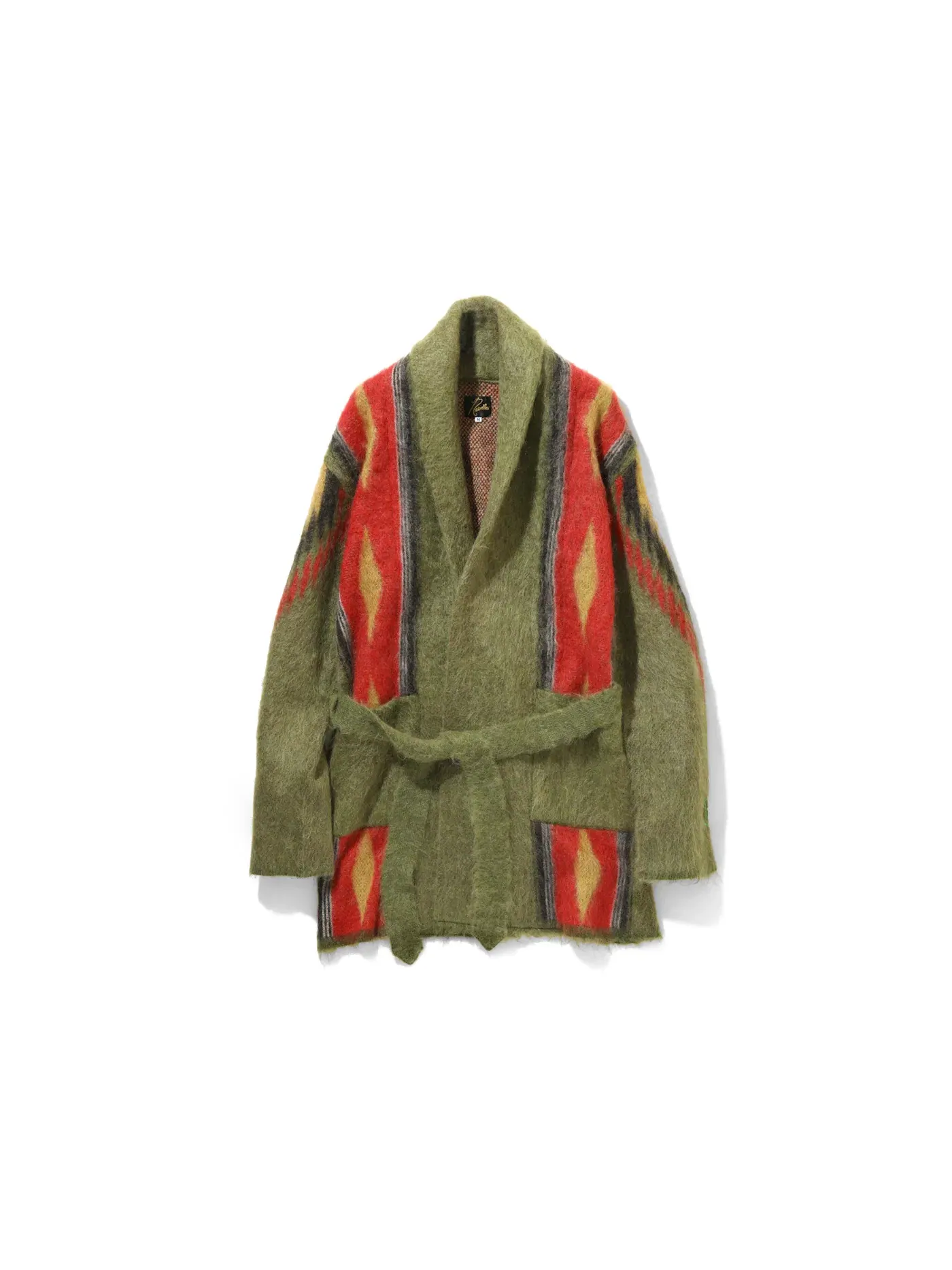 Мужской кардиган из мохера с узором Green Native Pattern Hidden NY — изображение 1 из 2, зеленый