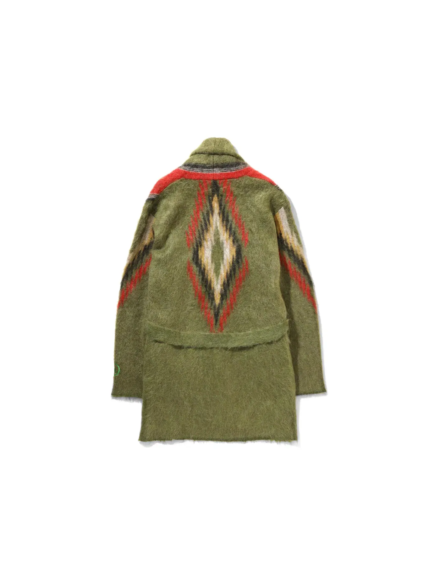 Мужской кардиган из мохера с узором Green Native Pattern Hidden NY — изображение 2 из 2, зеленый