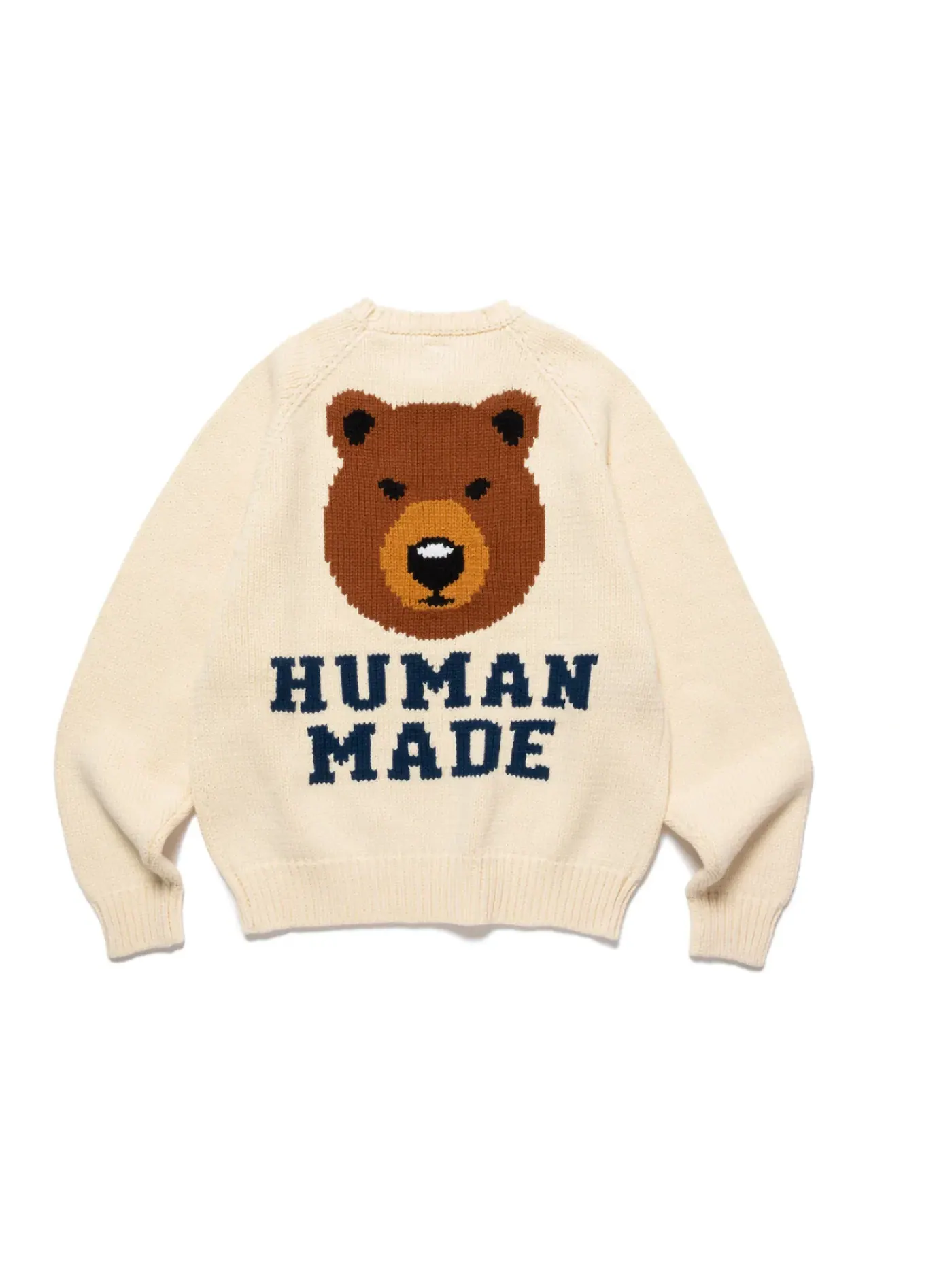 Мужской свитер с принтом Bear Raglan Knit Sweater Human Made — изображение 1 из 2, белый
