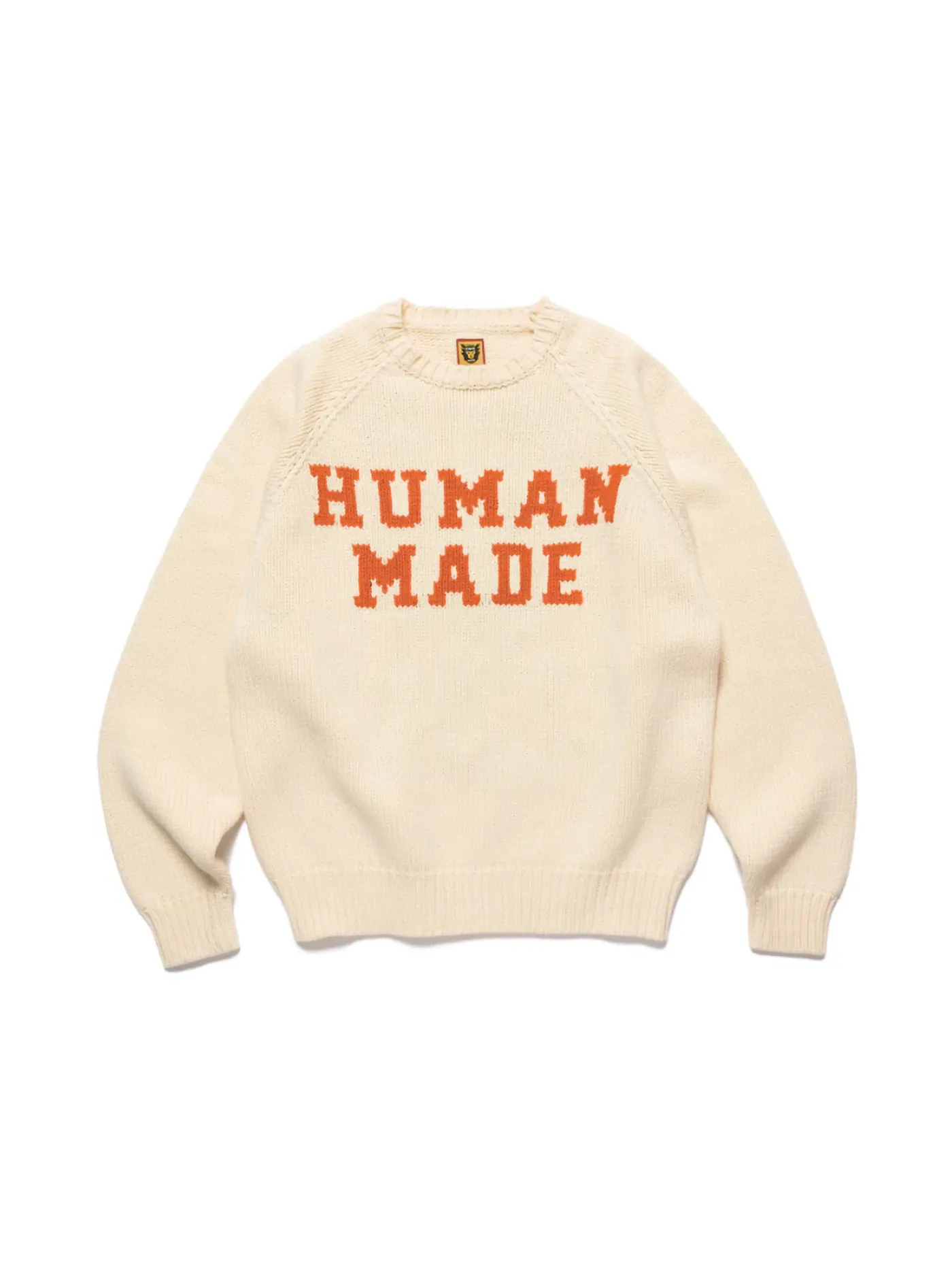 Мужской свитер с принтом Bear Raglan Knit Sweater Human Made — изображение 2 из 2, белый