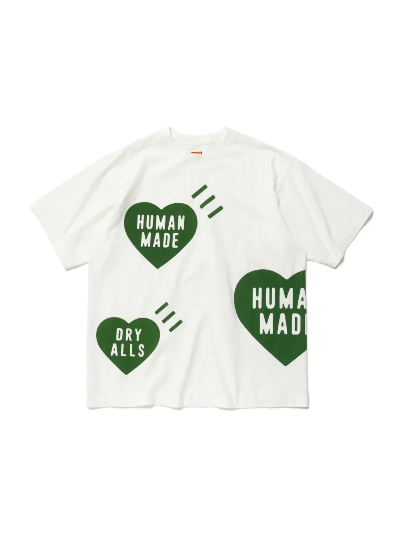 Мужская футболка с принтом Human Made Big Heart T-Shirt — изображение 1 из 2, белый зеленый