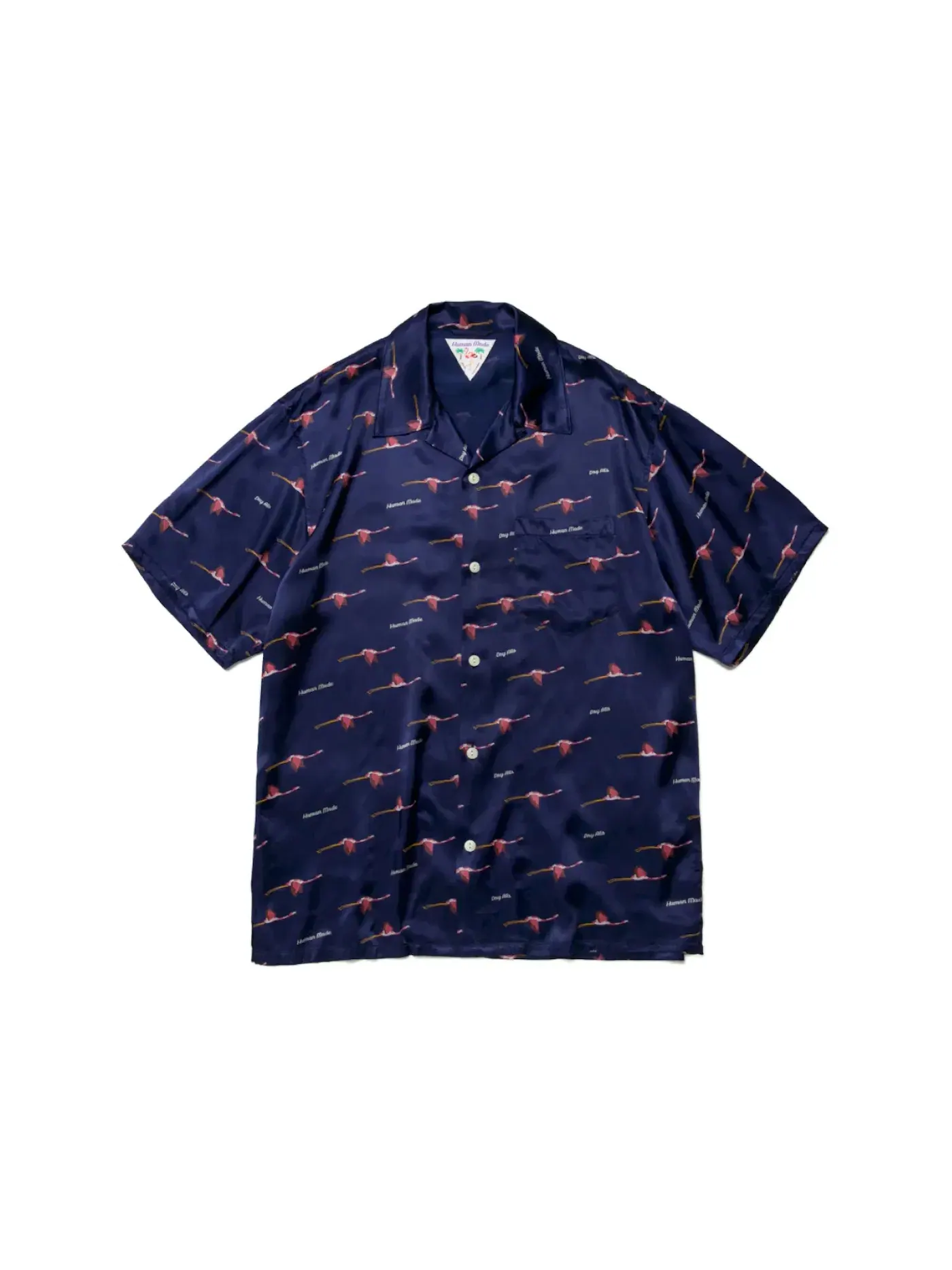 Мужская рубашка с принтом Flamingo Aloha Shirt Human Made — изображение 1 из 1, темно-синий