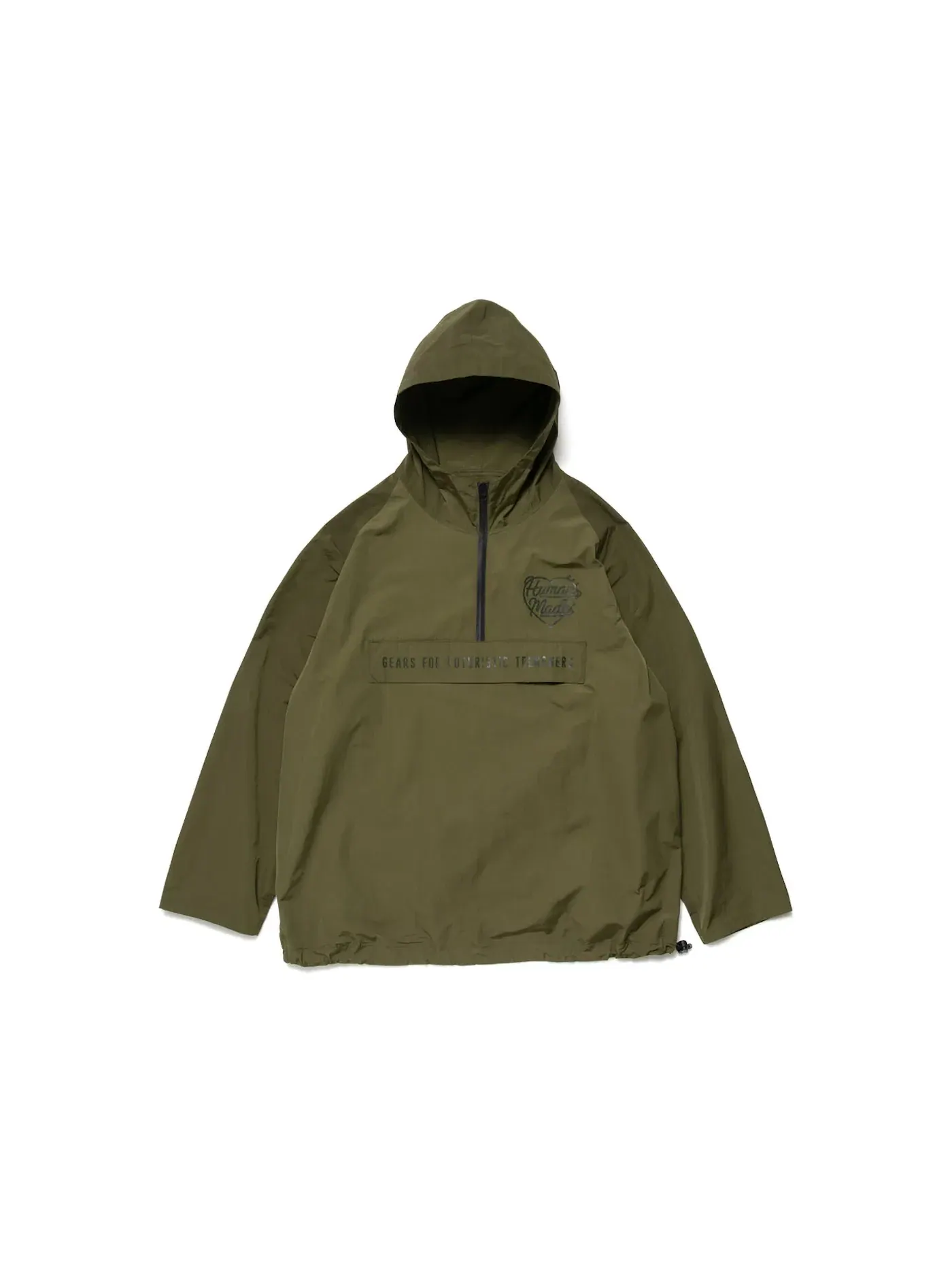 Мужская куртка-анорак полузастегнутая Human Made Jacket — изображение 1 из 2, оливковый