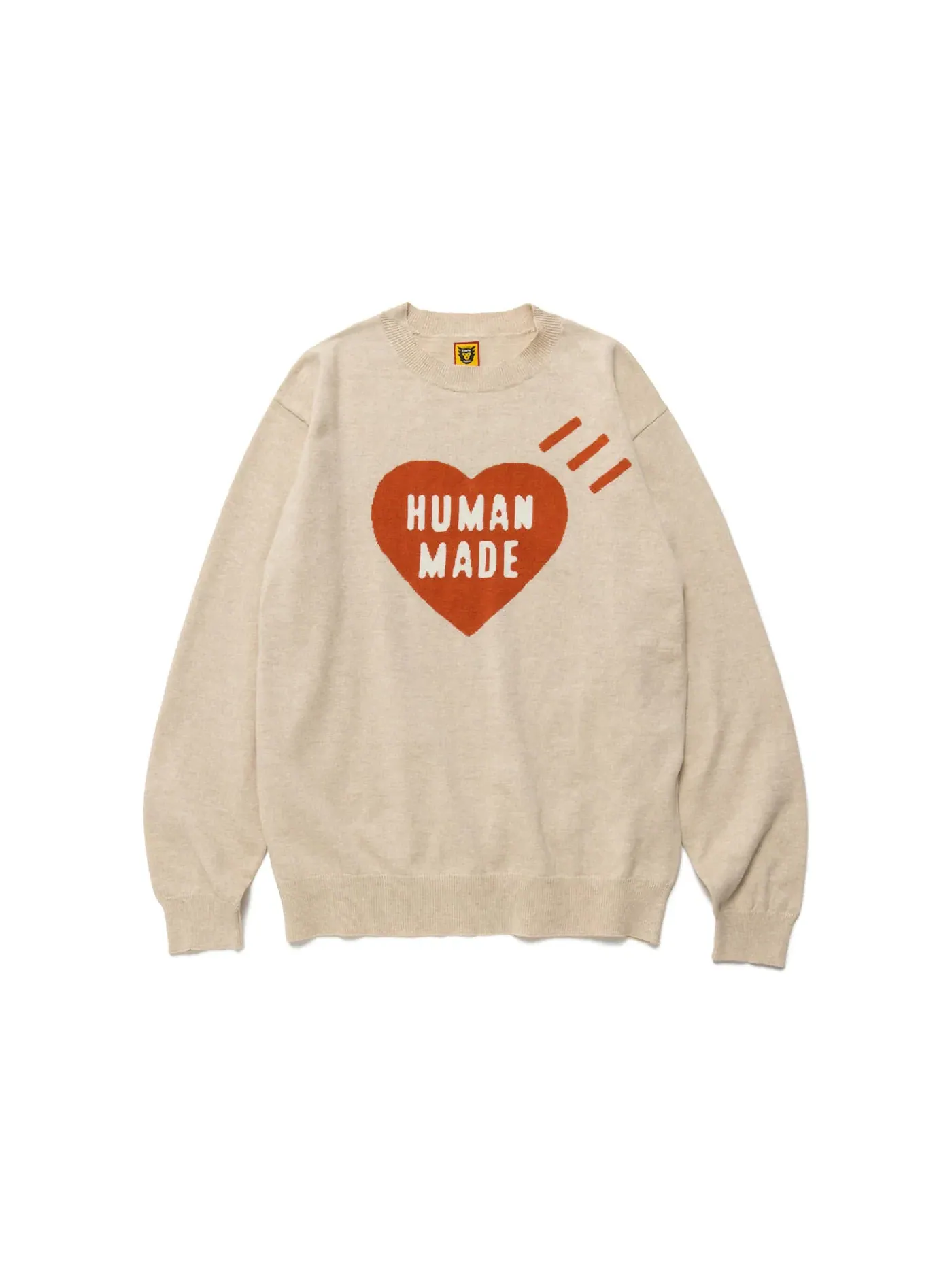Мужской свитер с длинным рукавом Human Made Sweater — изображение 1 из 2, бежевый