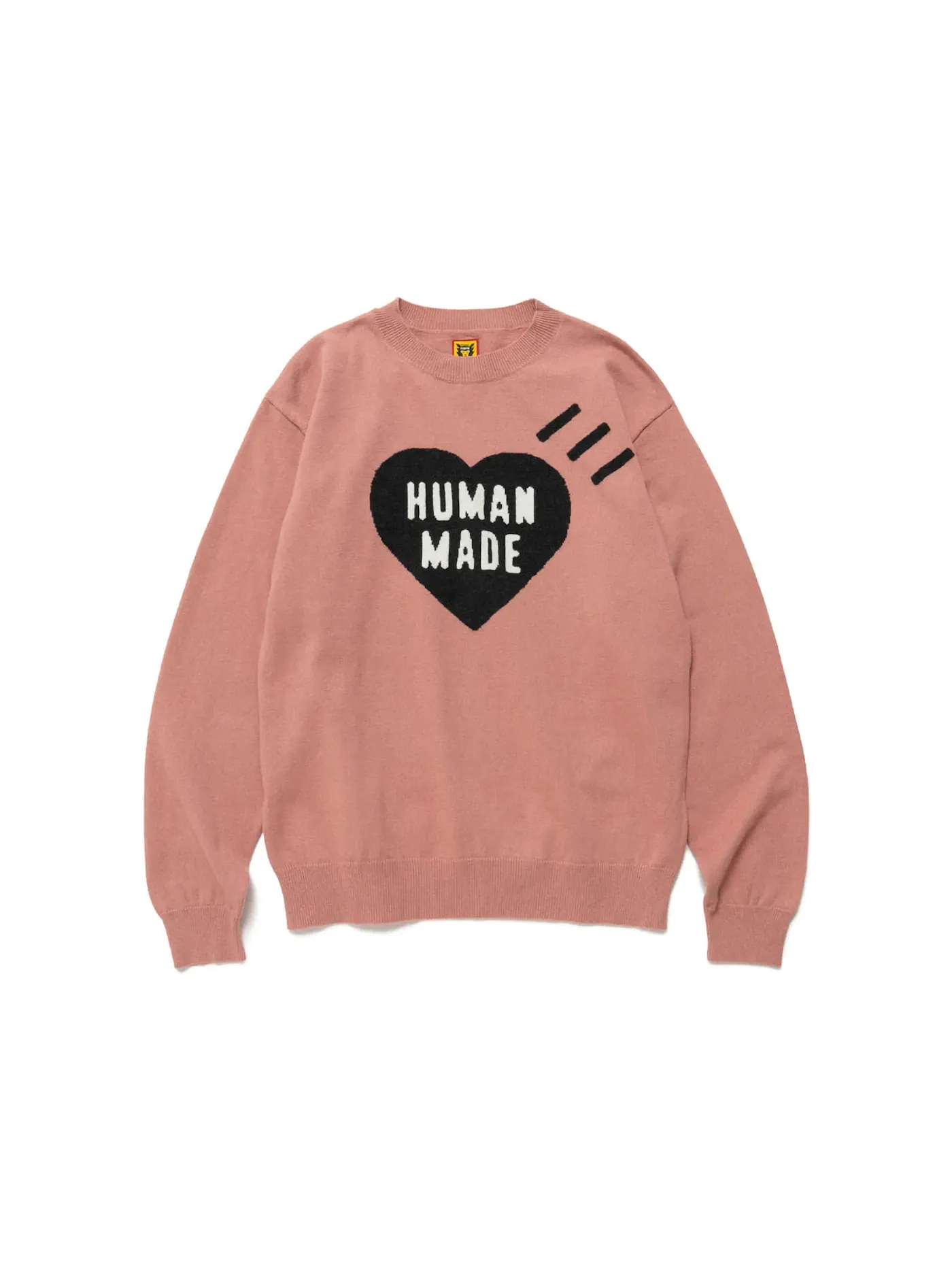 Мужской джемпер с длинным рукавом Human Made Heart L/S Knit Sweater — изображение 1 из 2, розовый