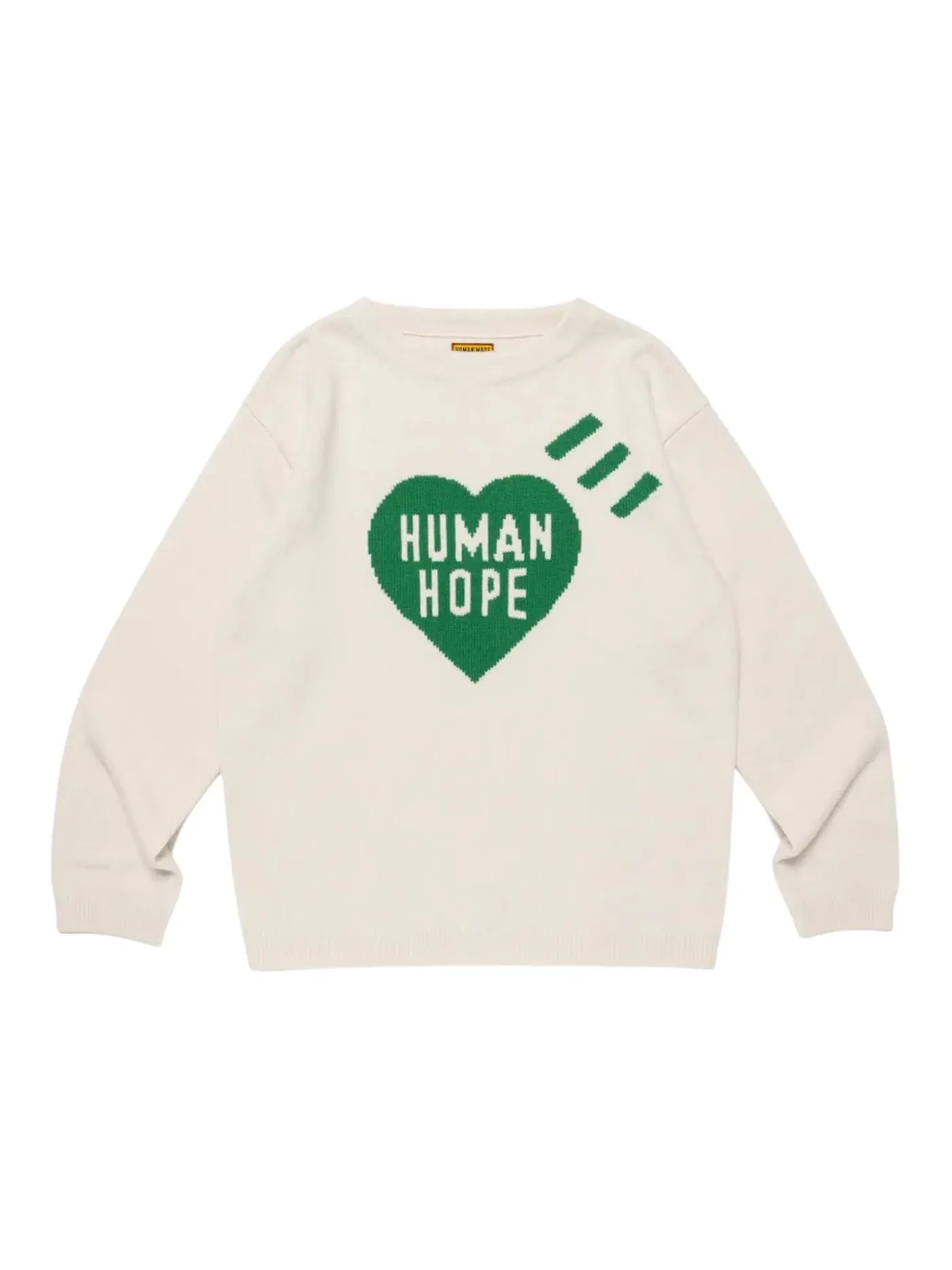 Мужской свитер с принтом Human Made Human Hope Heart Knit Sweater — изображение 1 из 1, белый
