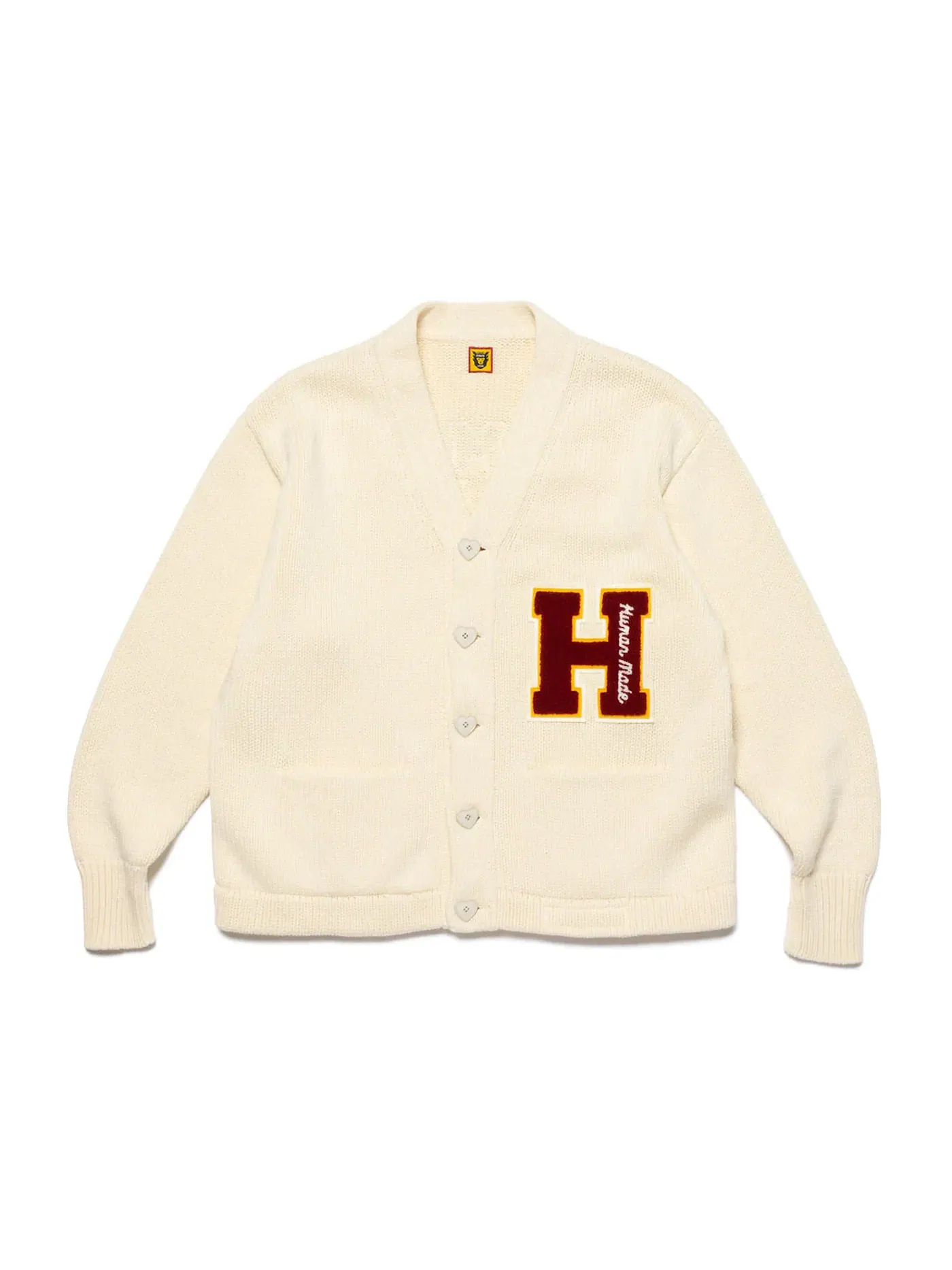 Мужской кардиган из трикотажа с низкой плотностью вязки Low Gauge Knit Cardigan Human Made — изображение 1 из 2, белый