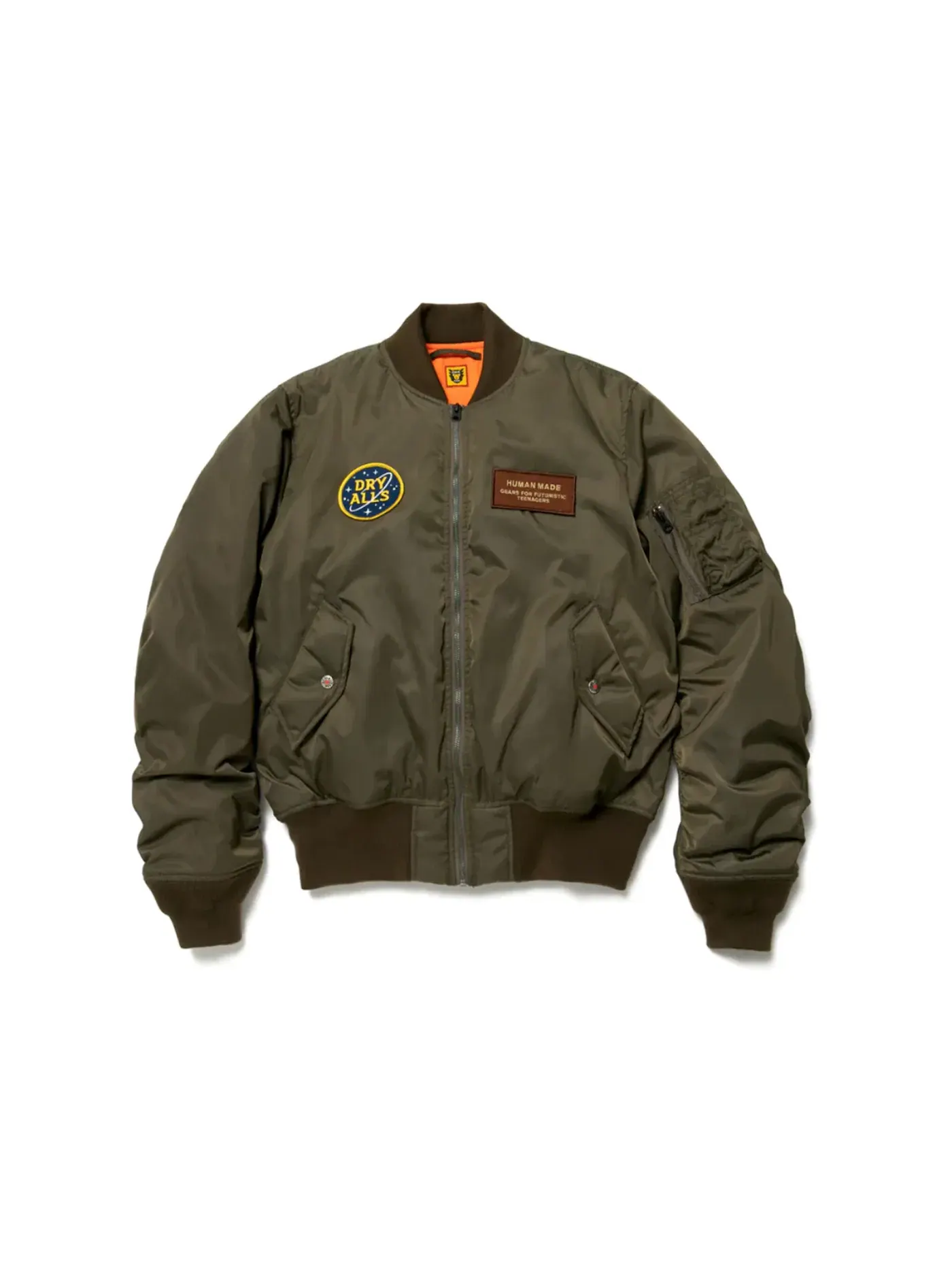 Мужская куртка-бомбер с длинным рукавом MA-1 Jacket Human Made — изображение 2 из 2, оливковый