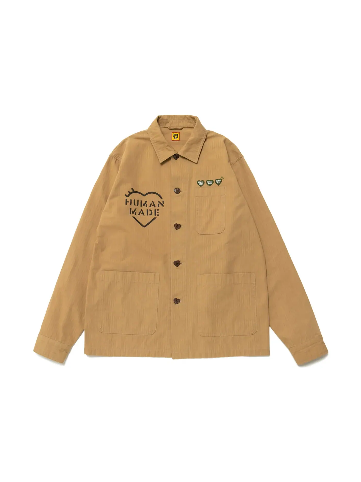 Мужская рубашка-овершорт Military Overshirt Human Made — изображение 1 из 2, бежевый