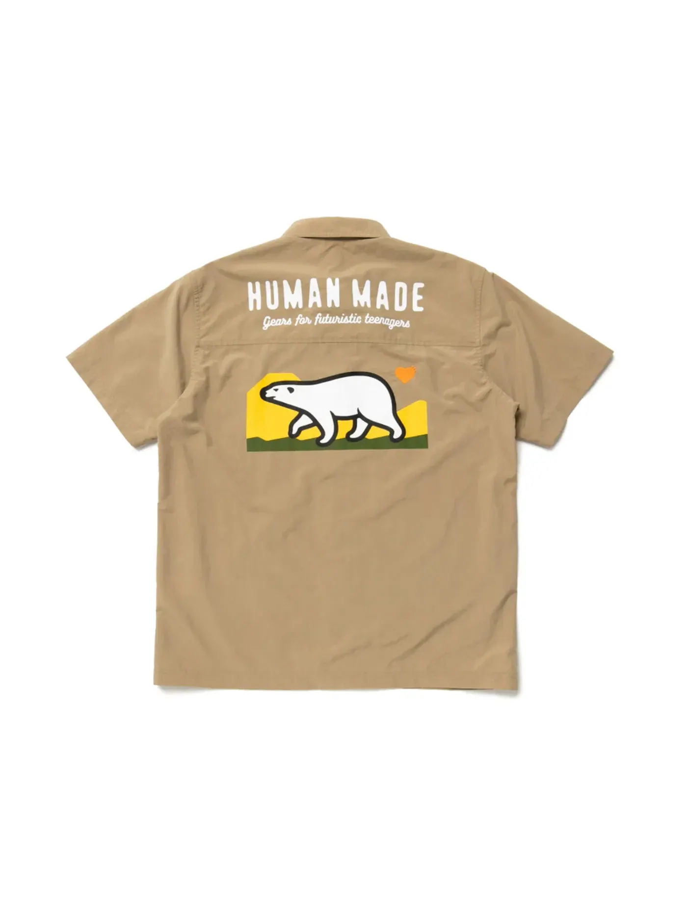 Мужская рубашка с принтом Polar Bear Camp Human Made — изображение 1 из 2, бежевый