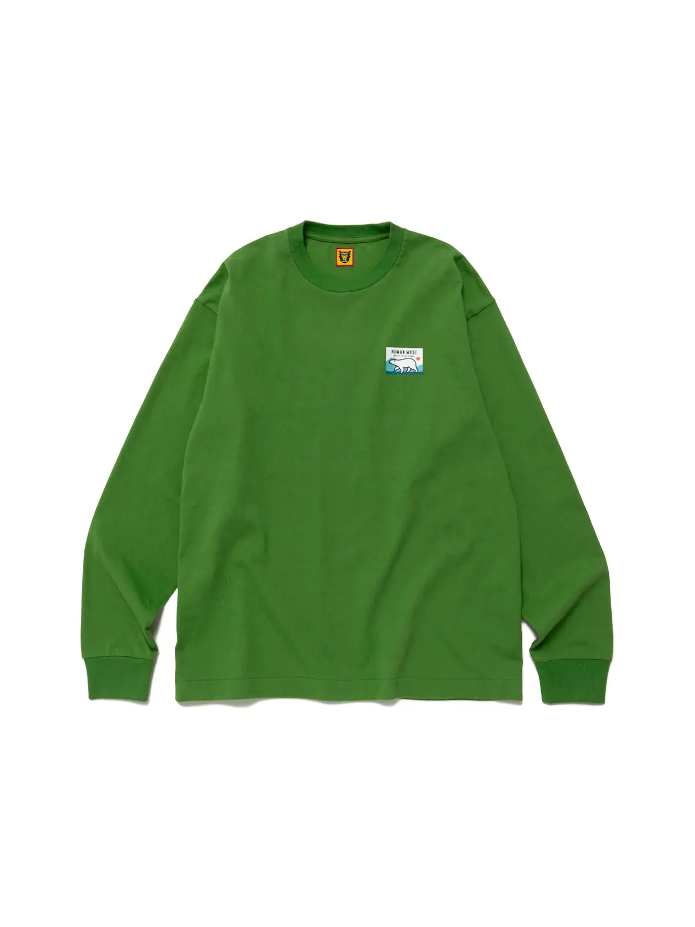 Мужская футболка с длинным рукавом с принтом L/S Tee Human Made — изображение 2 из 2, зеленый