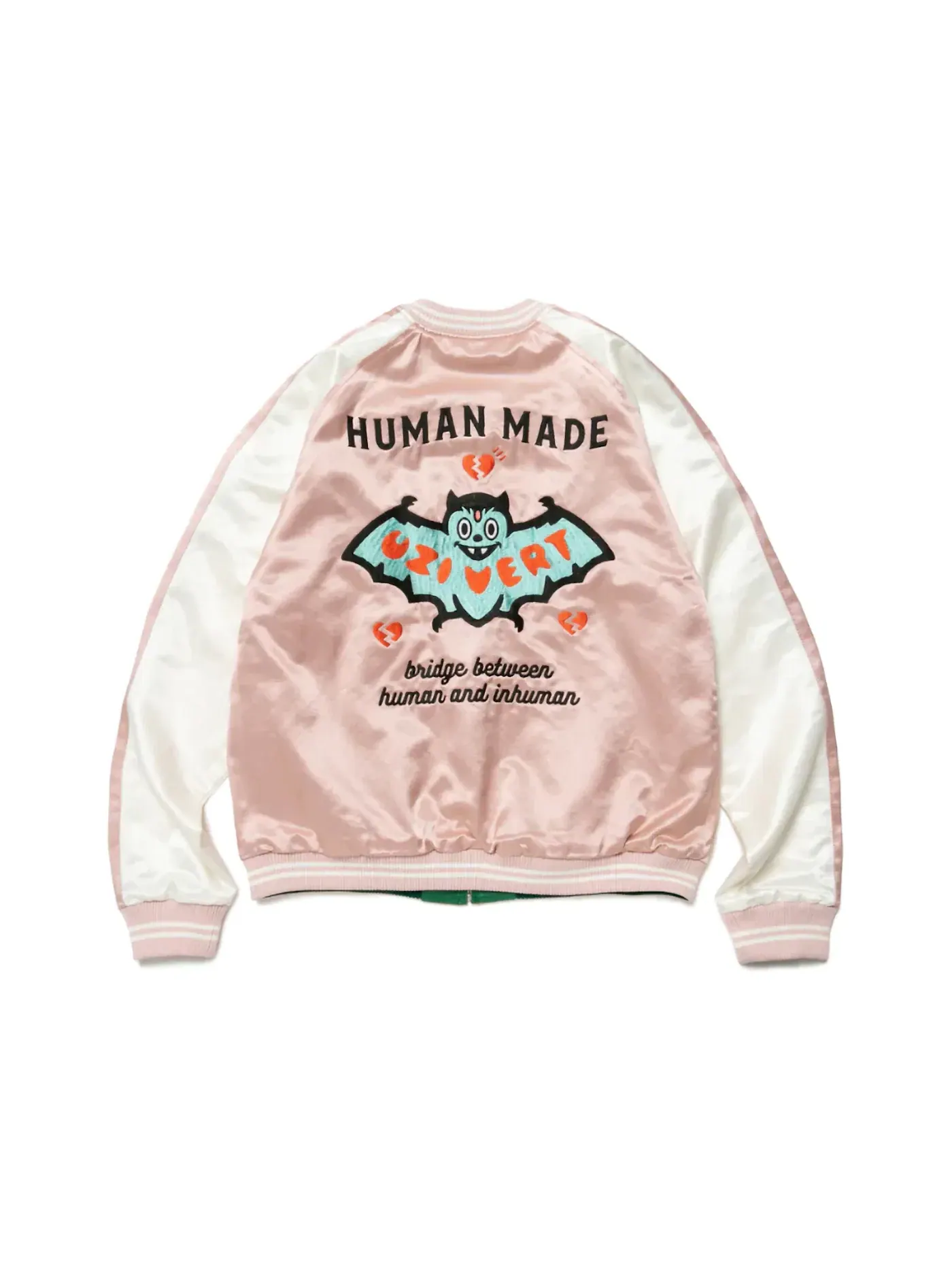 Мужская куртка с принтом Human Made Uzi Made Yokosuka Reversible Jacket — изображение 2 из 4, розовый зеленый