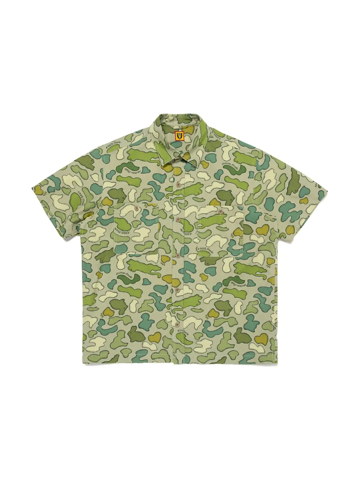 Мужская футболка с принтом Human Made x KAWS Made Camo Shirt Human Made, Olivedrab — изображение 1 из 3