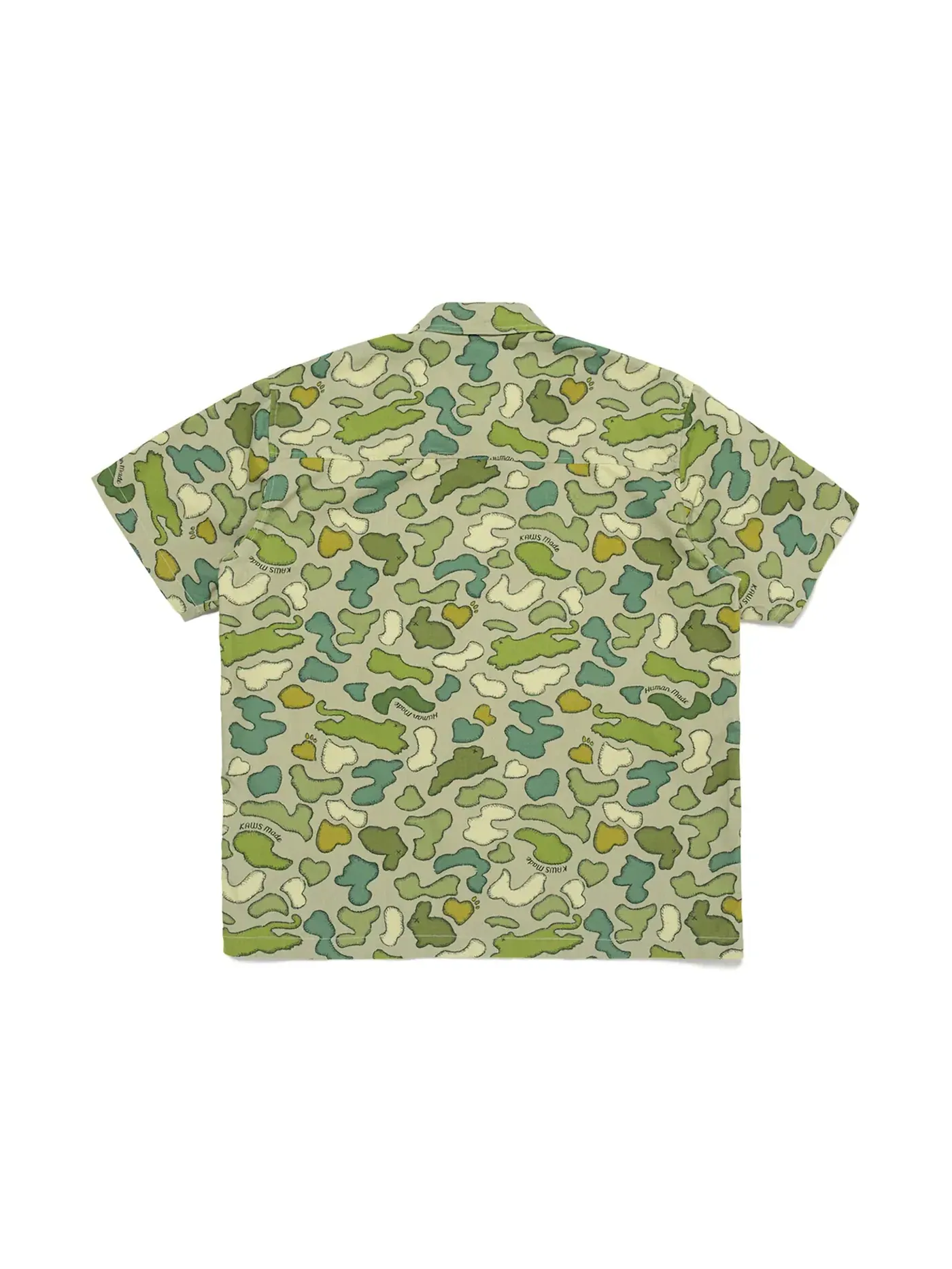 Мужская футболка с принтом Human Made x KAWS Made Camo Shirt Human Made, Olivedrab — изображение 2 из 3