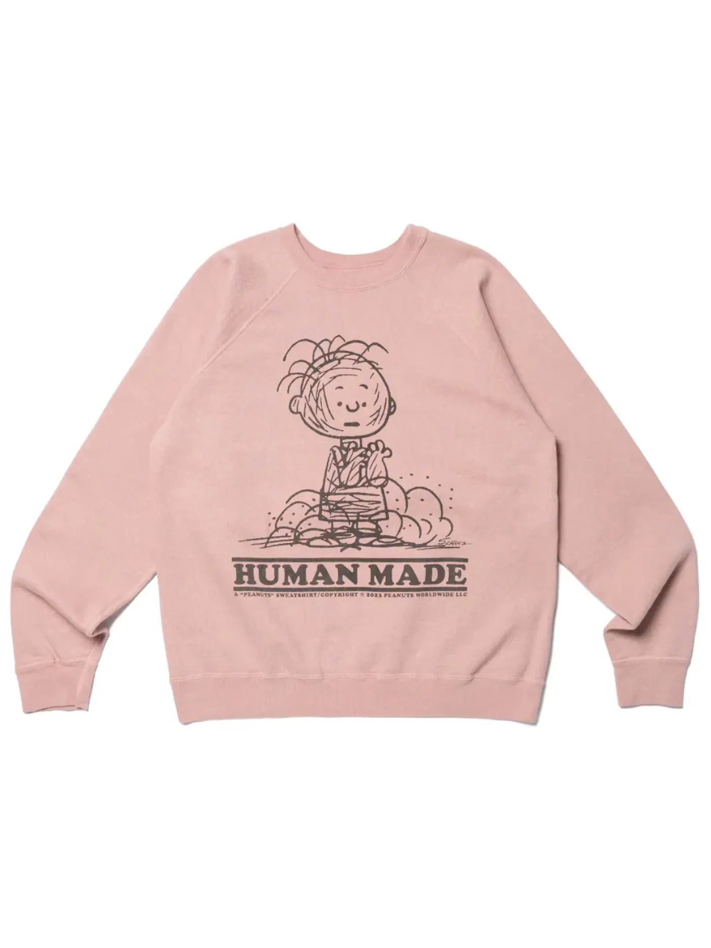 Мужской свитшот с принтом Charlie Brown Human Made — изображение 1 из 2, розовый