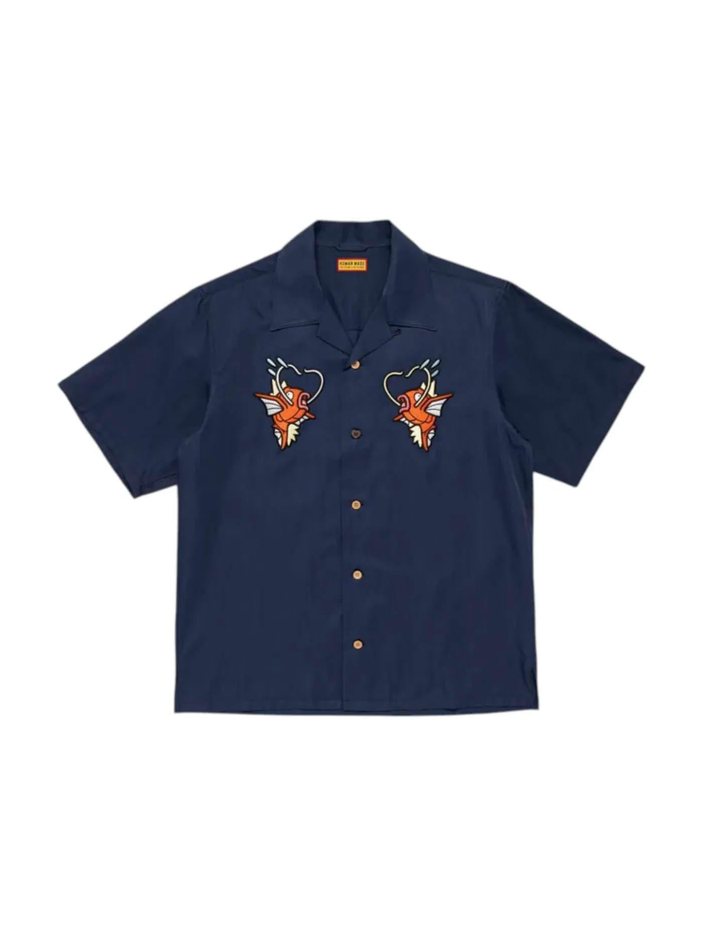 Мужская рубашка с принтом Human Made x Pokemon Made Aloha Magikarp Shirt — изображение 1 из 2, темно-синий