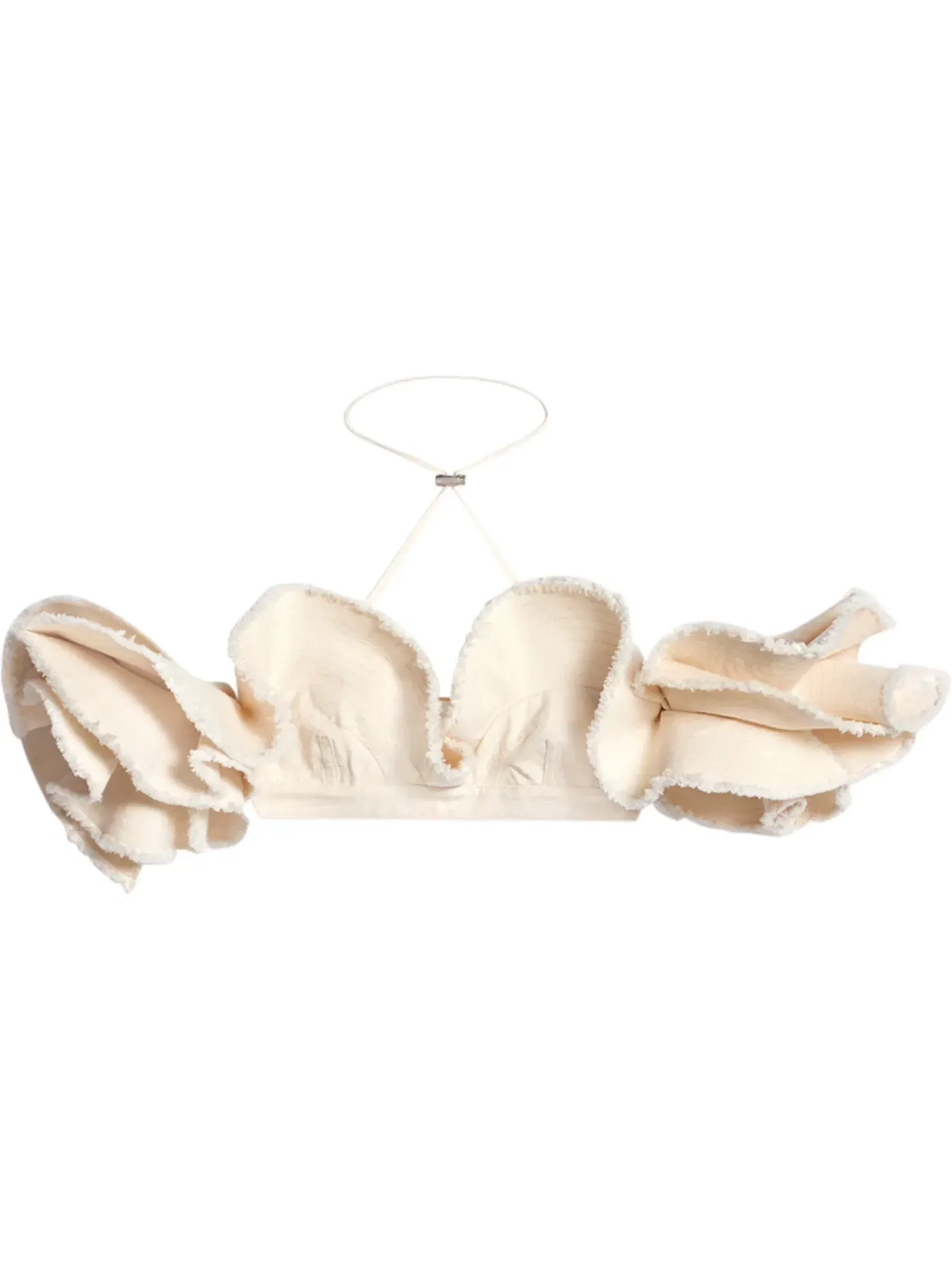 Женский бюстгальтер с рюшами Jacquemus La Brassiere Artichaut — изображение 1 из 1, кремовый