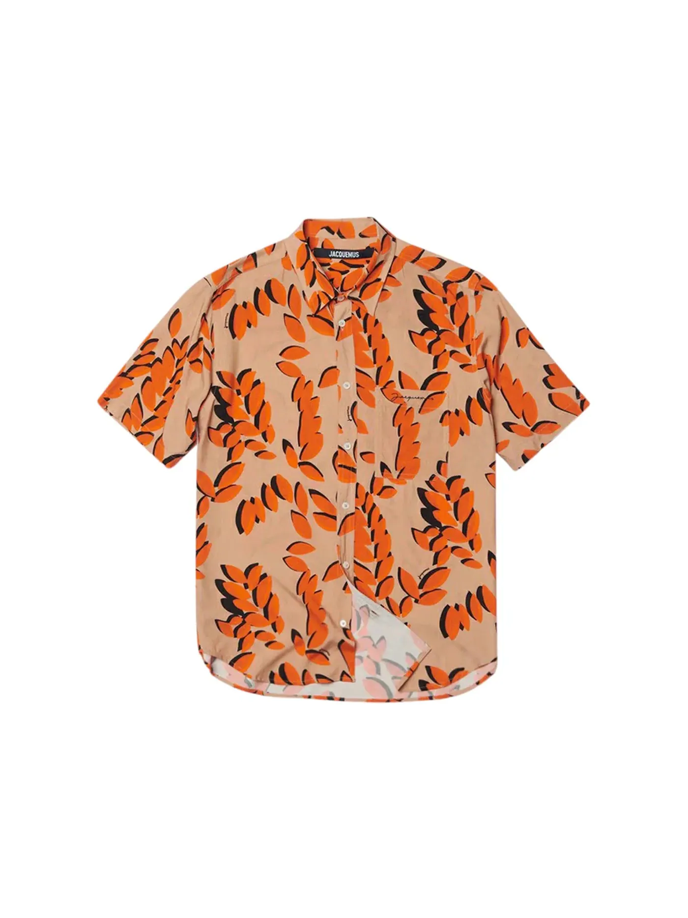 Мужская рубашка с принтом La Chemise Melo Leaves Print Jacquemus — изображение 1 из 1, оранжевый