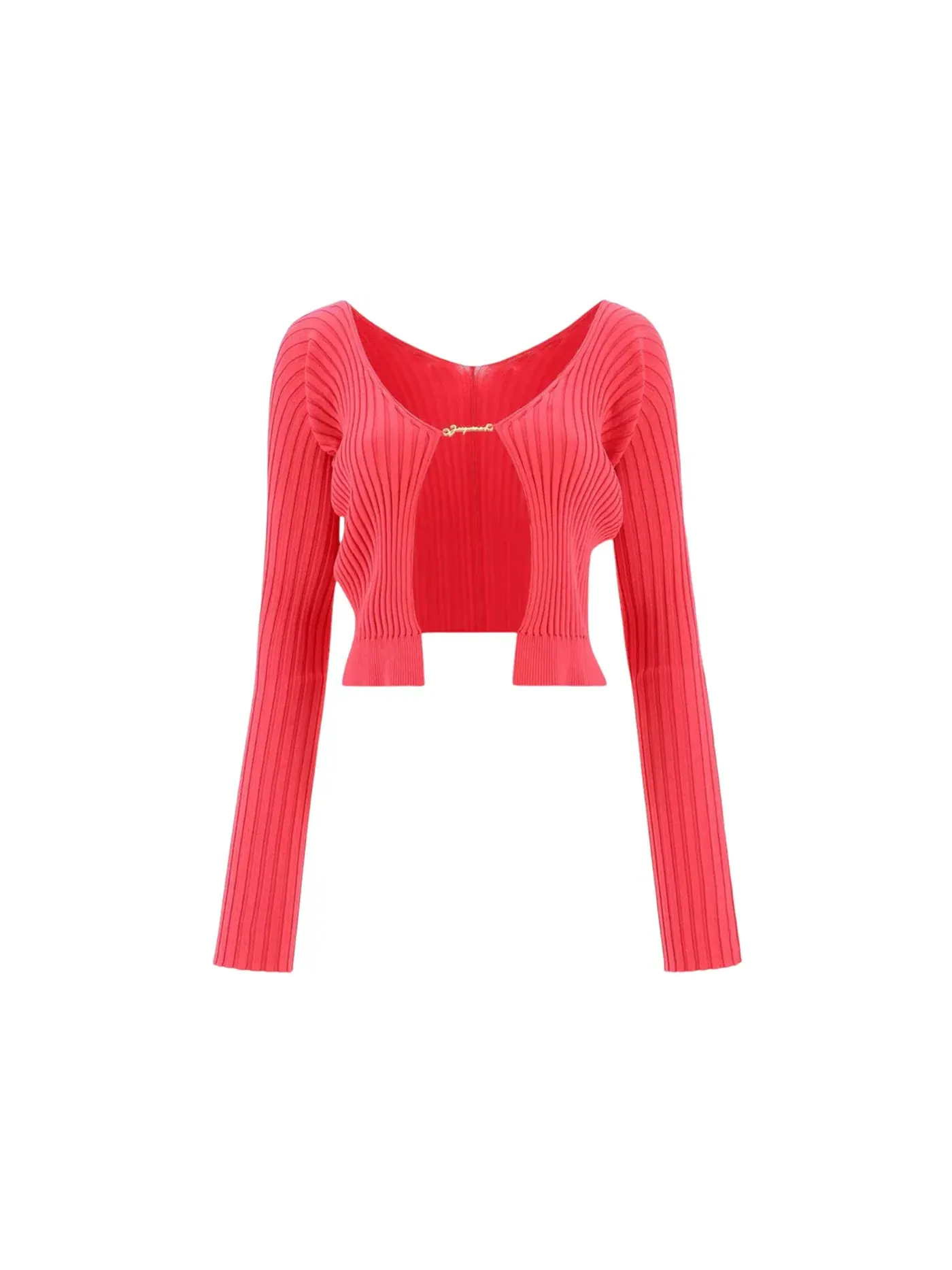Женский кардиган с логотипом Jacquemus La Maille Pralu Longue Seamless Charm Logo — изображение 1 из 1, розовый
