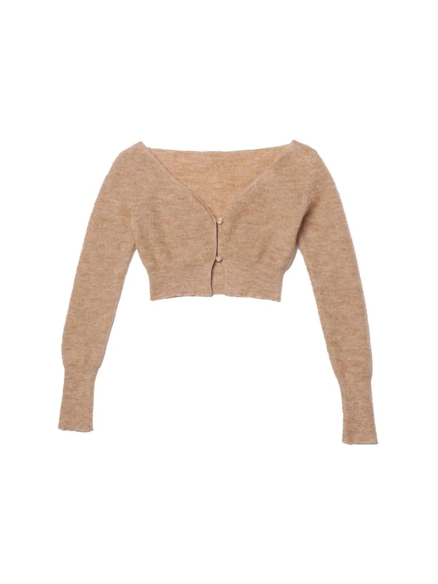 Женский кардиган с V-образным вырезом Cardigan Jacquemus — изображение 1 из 1, коричневый