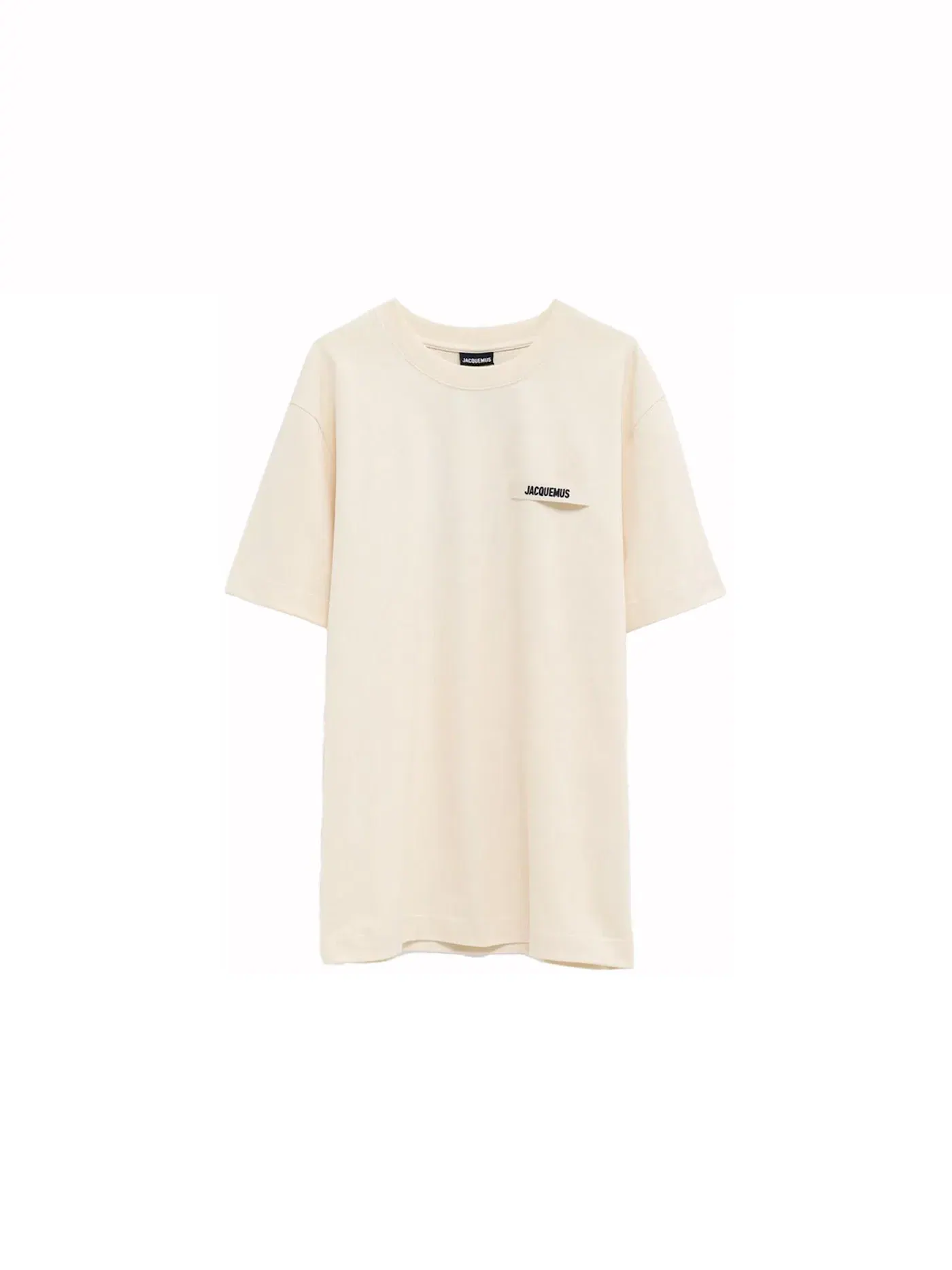 Мужская футболка с контрастной лентой T-Shirt Gros Grain Jacquemus — изображение 1 из 1, бежевый