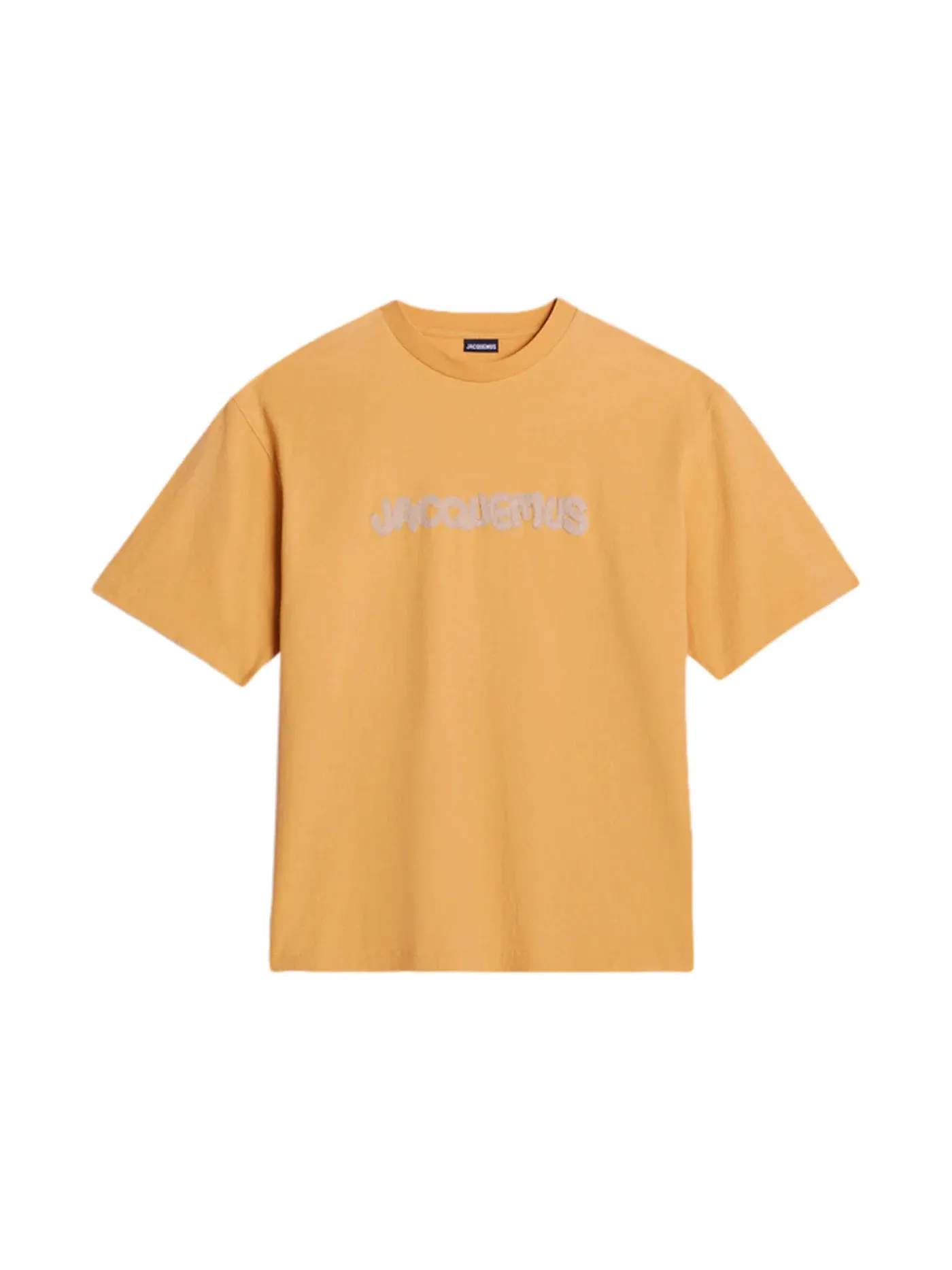 Мужская футболка с принтом Jacquemus Le T-Shirt Raphia Logo — изображение 1 из 1, желтый