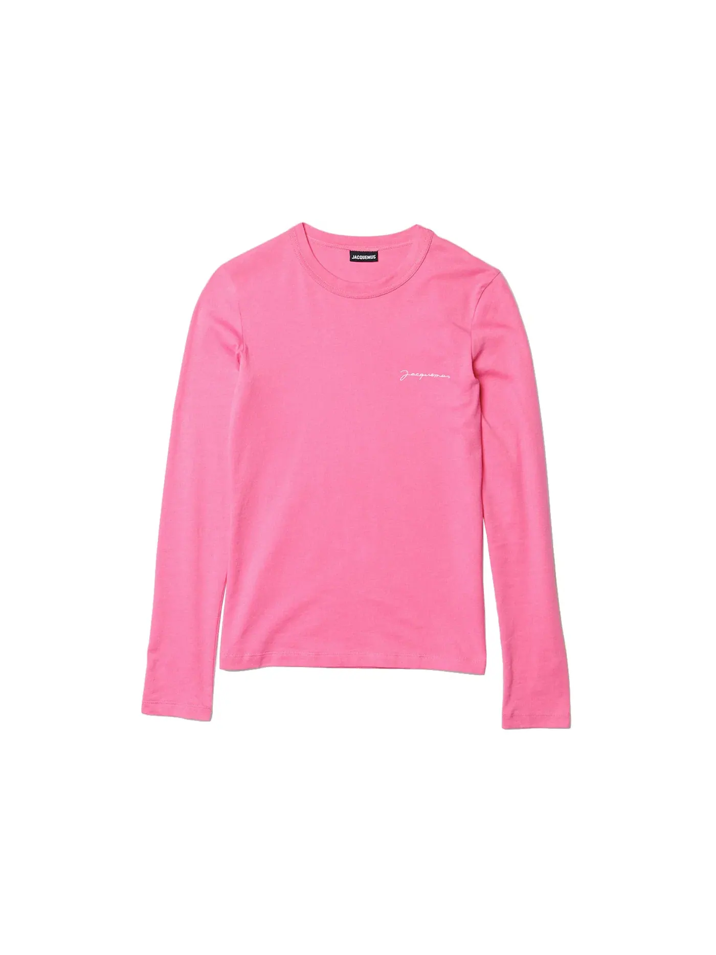 Женская футболка с длинным рукавом Le T-Shirt Brode Manches Longues Jacquemus — изображение 1 из 1, темный розовый