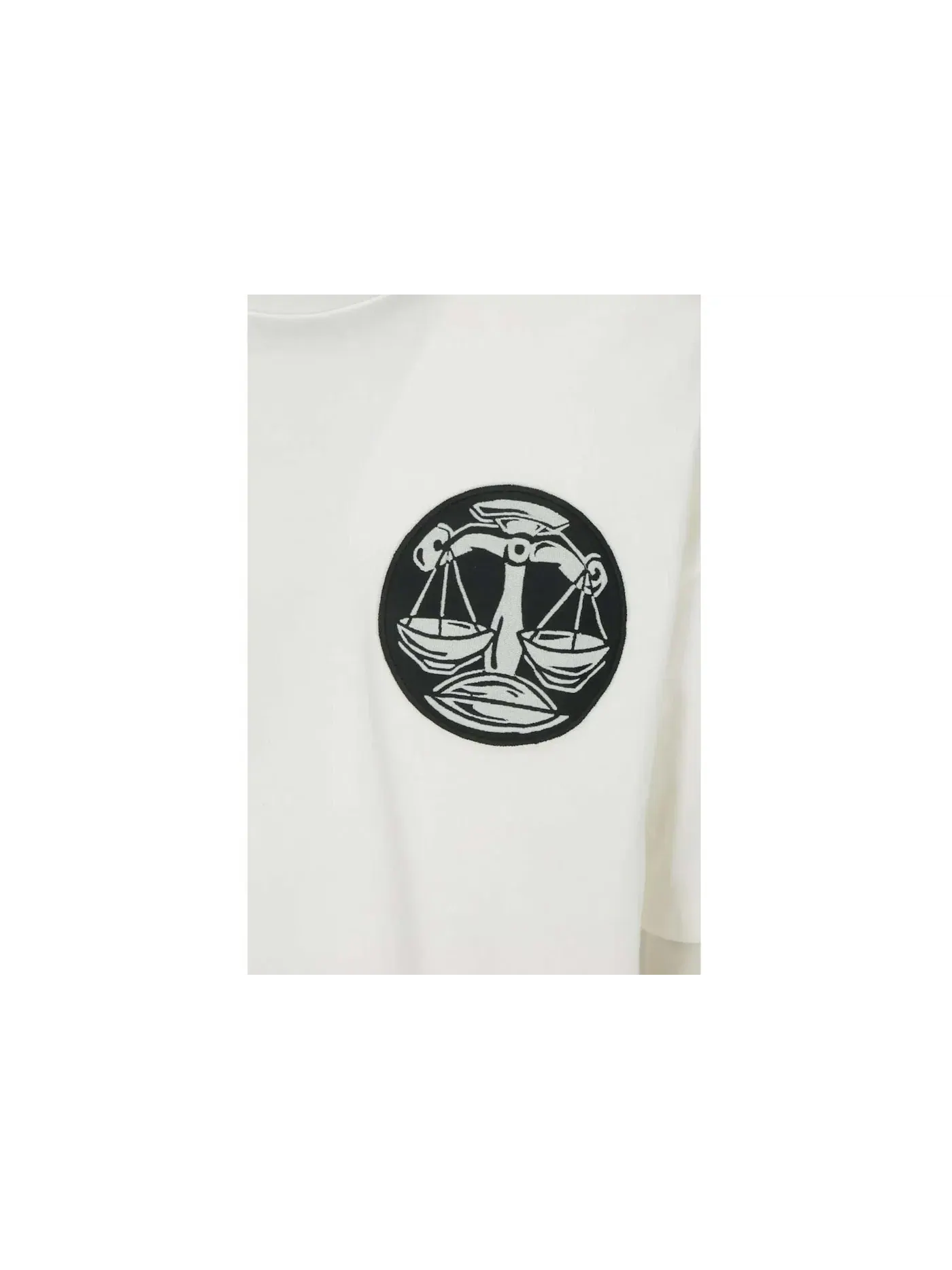Мужская футболка с принтом Jil Sander Zodiac Patch Libra Oversize Logo — изображение 2 из 2, белый