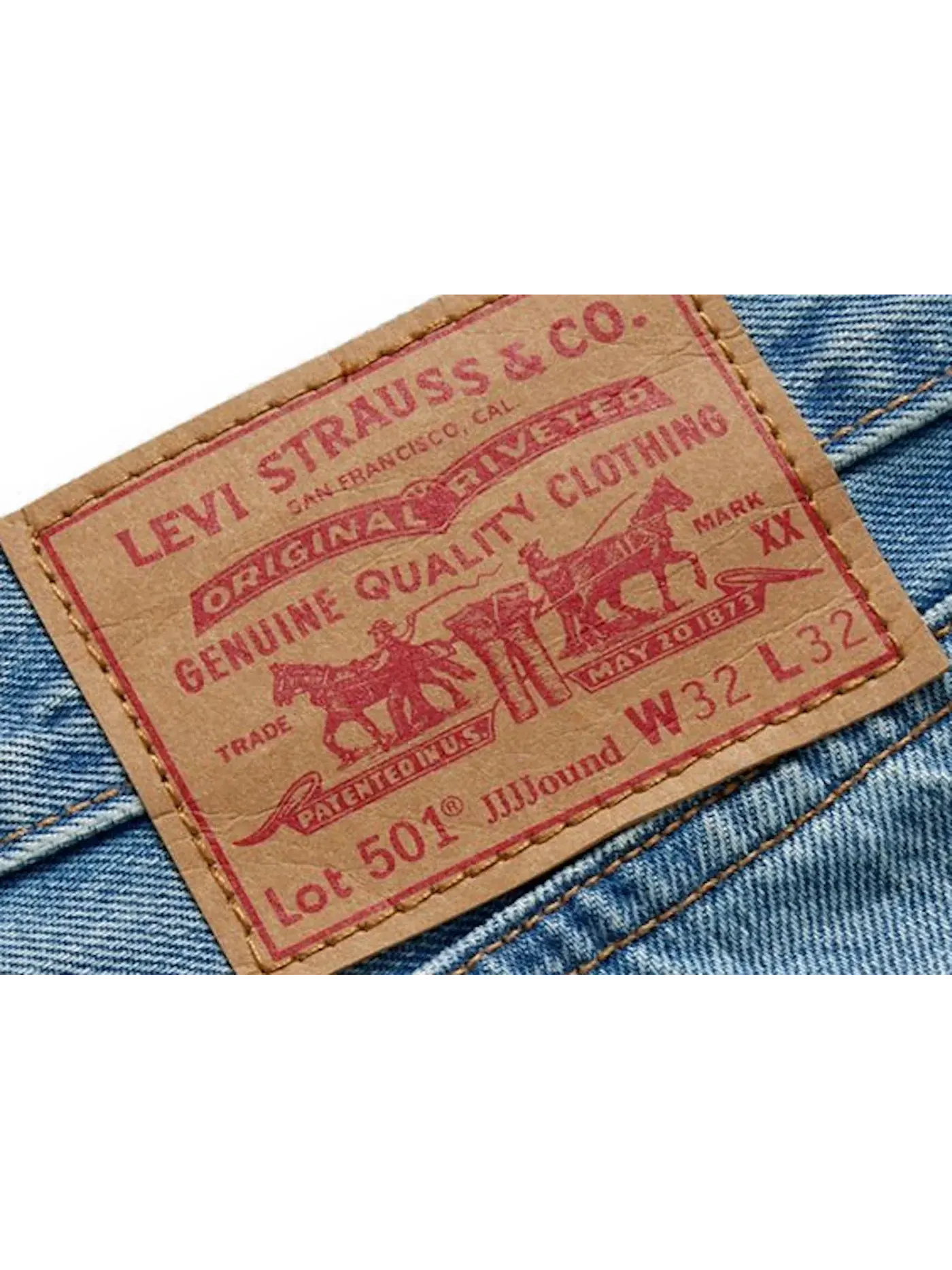 Мужские джинсы классические JJJJound x Levis 501 '93 Original Fit — изображение 2 из 3, средняя отмывка