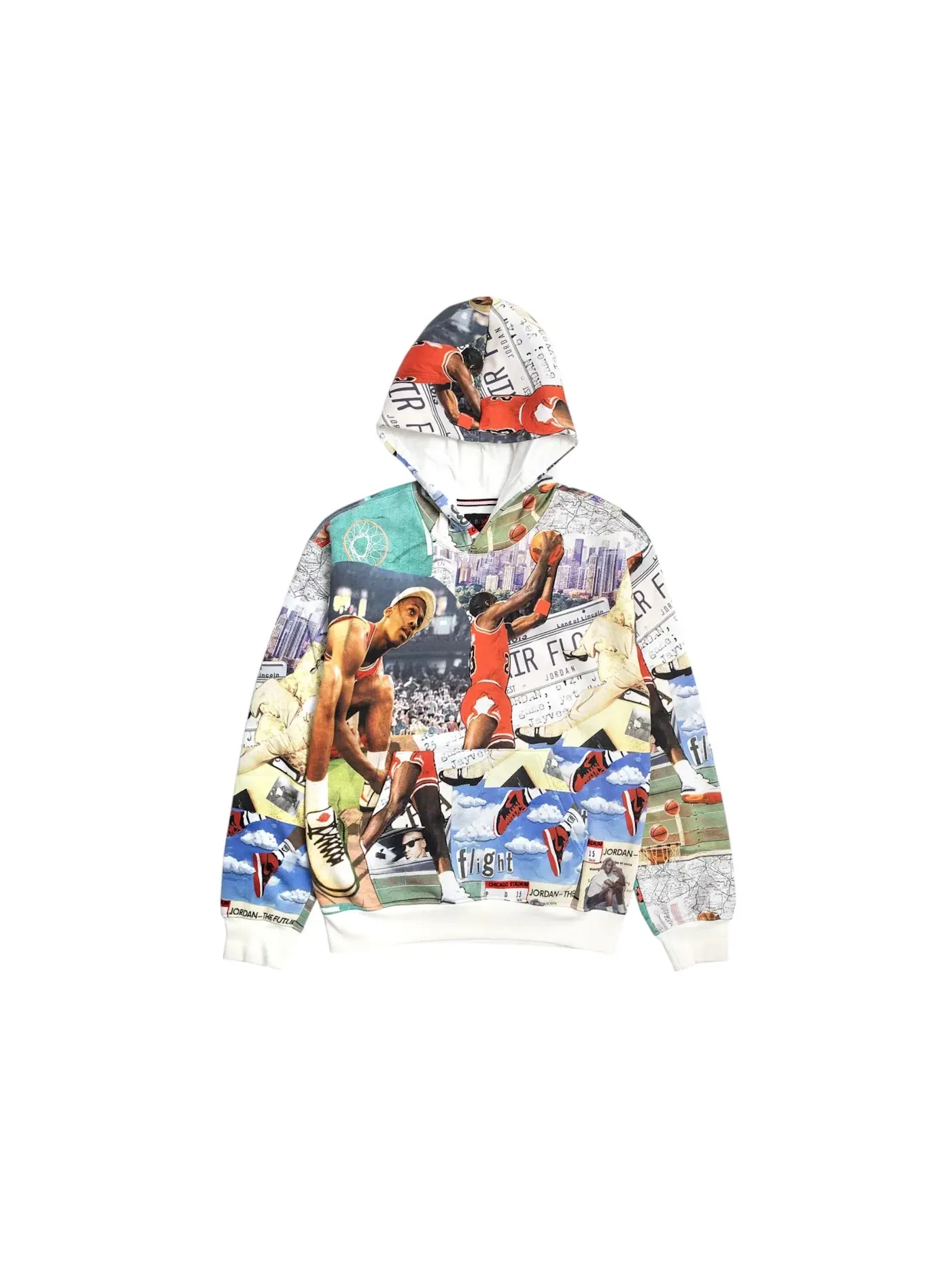 Мужской худи с принтом Jordan Brooklyn Fleece Printed Pullover Hoodie Jordan, Sail/Sail/Sail — изображение 1 из 1