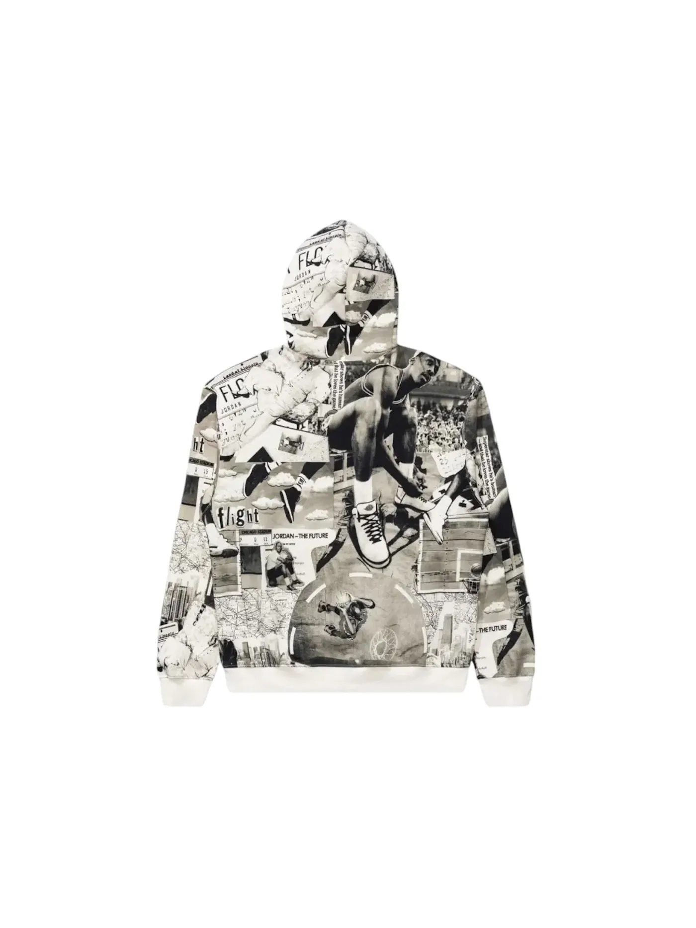 Мужской худи с начесом из футера Jordan Brooklyn Fleece Printed Pullover Hoodie — изображение 2 из 2, черный//черный