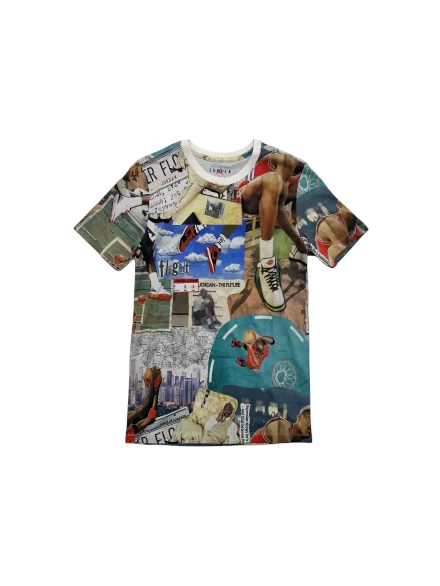 Мужская футболка с принтом Jordan Flight Essentials AOP Iconic Printed Graphic Tee — изображение 1 из 2, белый