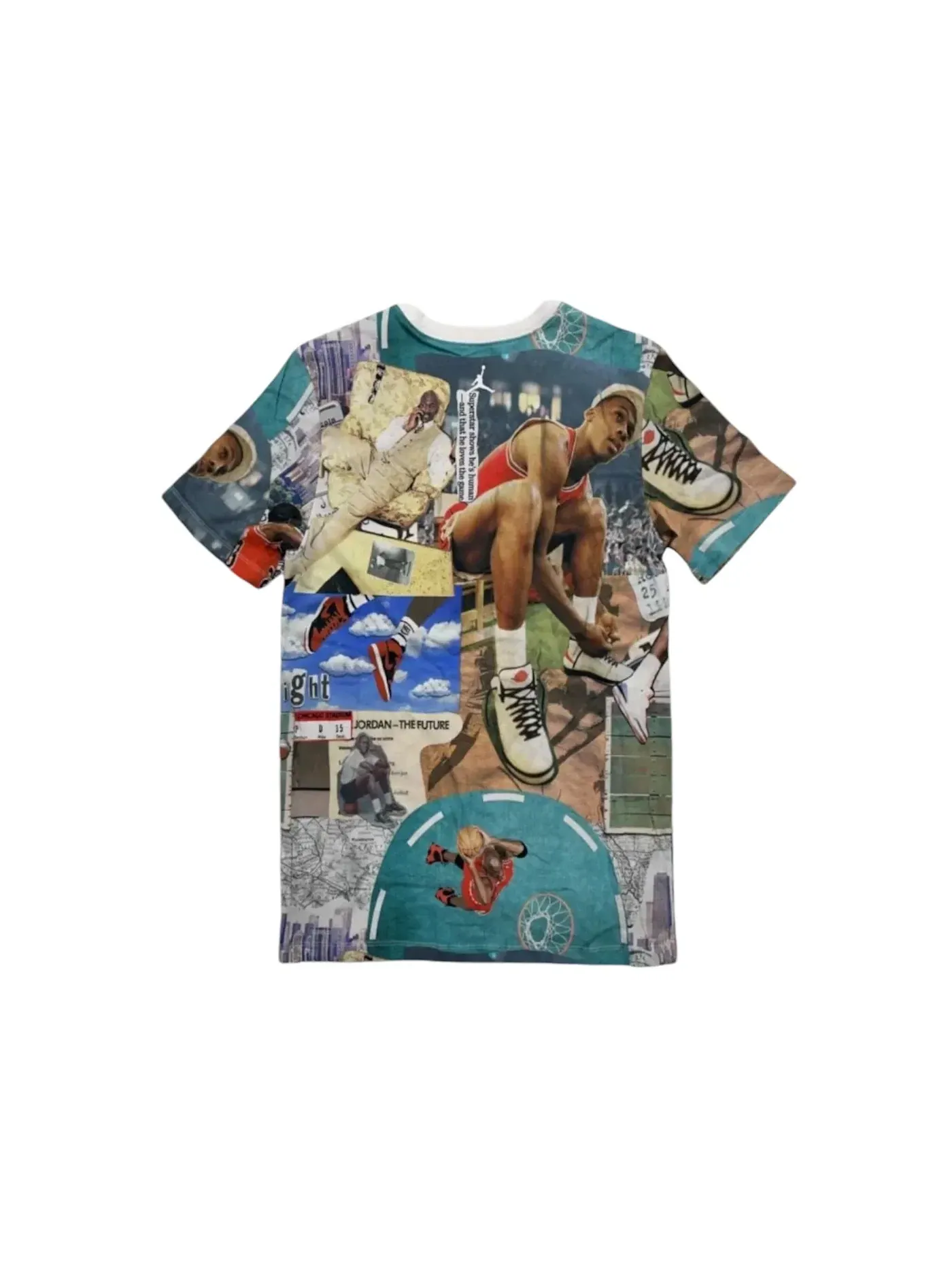 Мужская футболка с принтом Jordan Flight Essentials AOP Iconic Printed Graphic Tee — изображение 2 из 2, белый