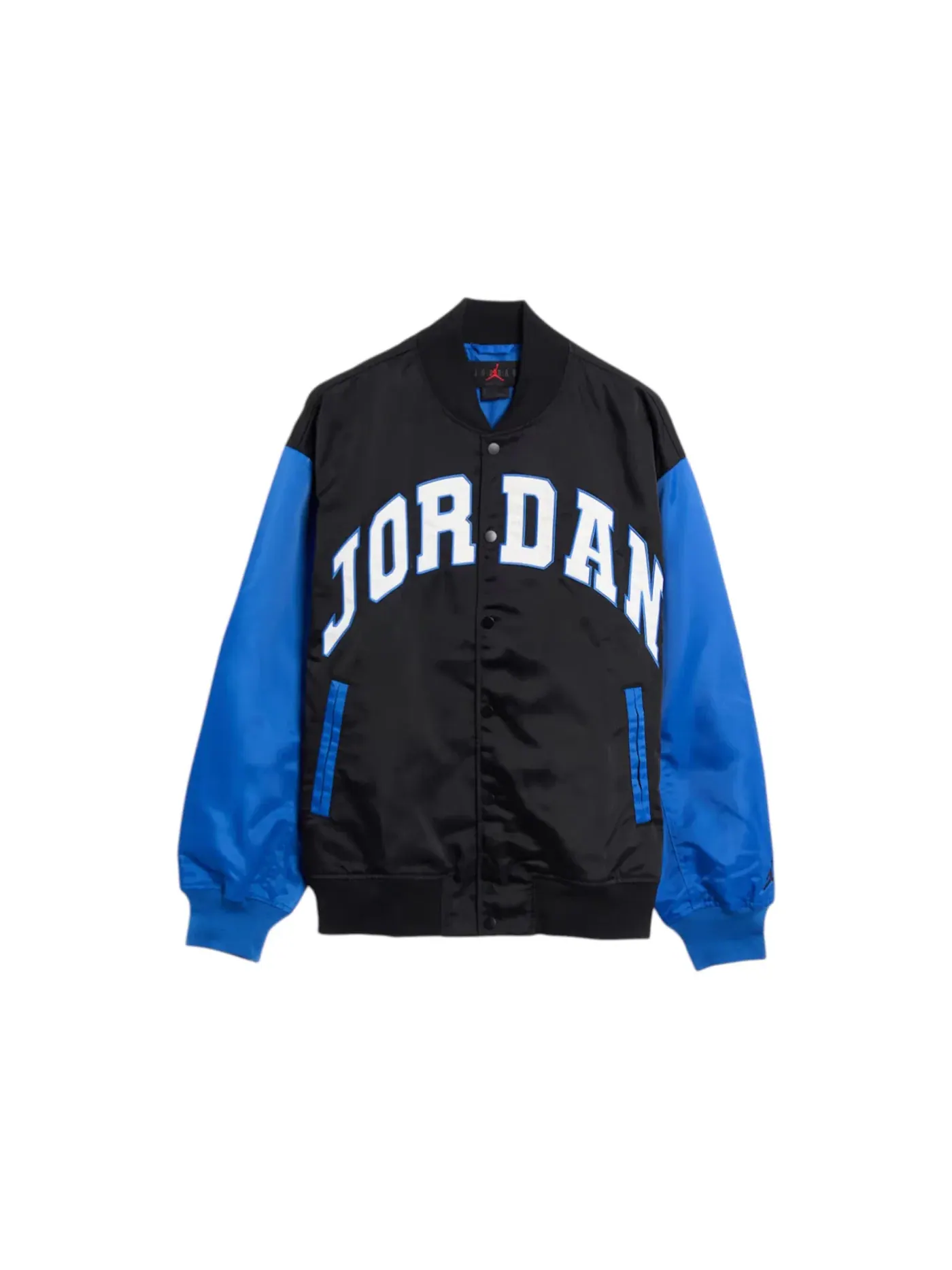 Мужская куртка-бомбер с длинным рукавом Jordan MJ Brooklyn Collegiate Varsity — изображение 1 из 1, черный/синий/черный