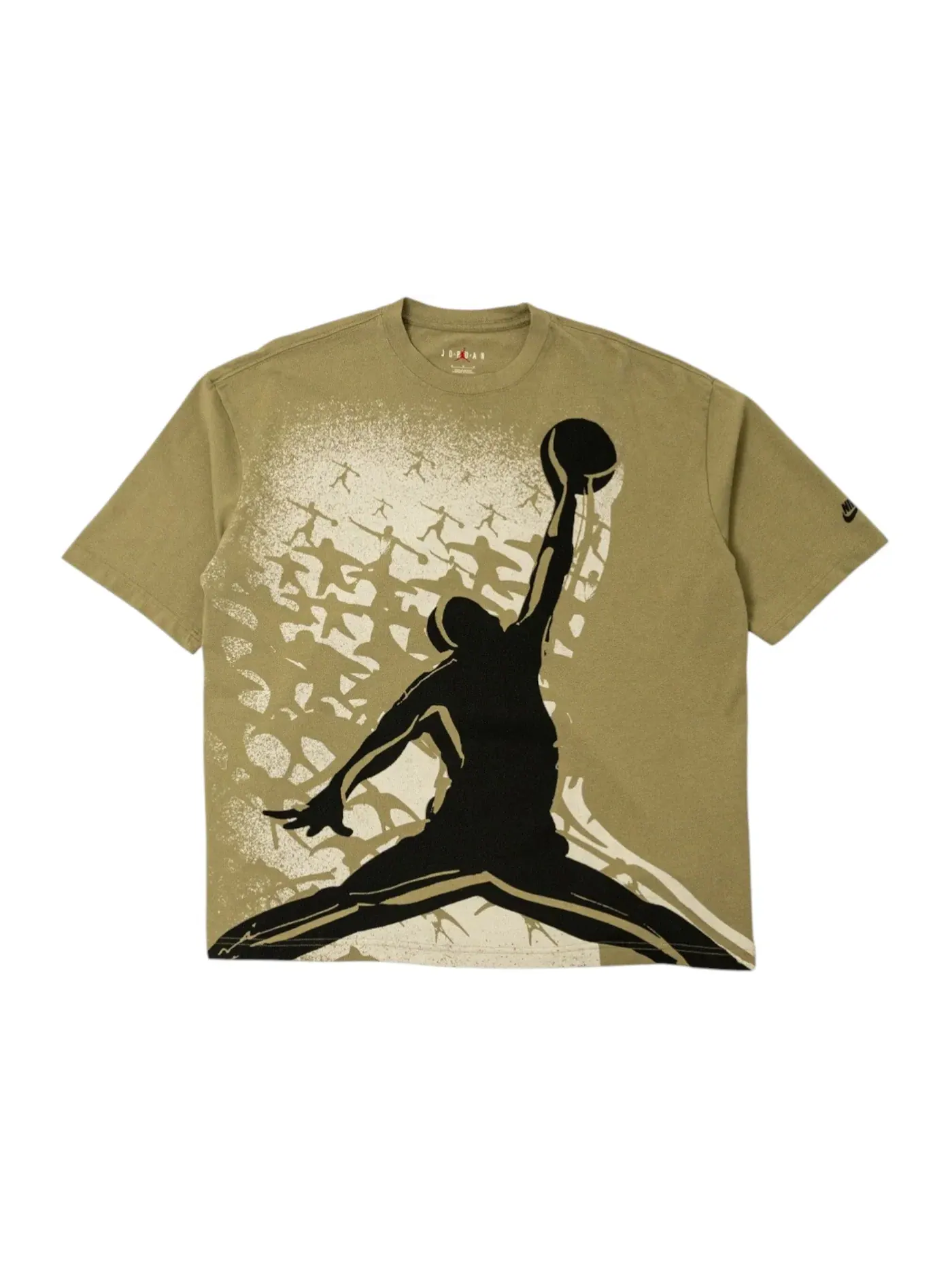 Мужская футболка с принтом Jordan MJ North Carolina Reissue Oversize Crewneck Tee — изображение 1 из 1, хаки/черный/черный