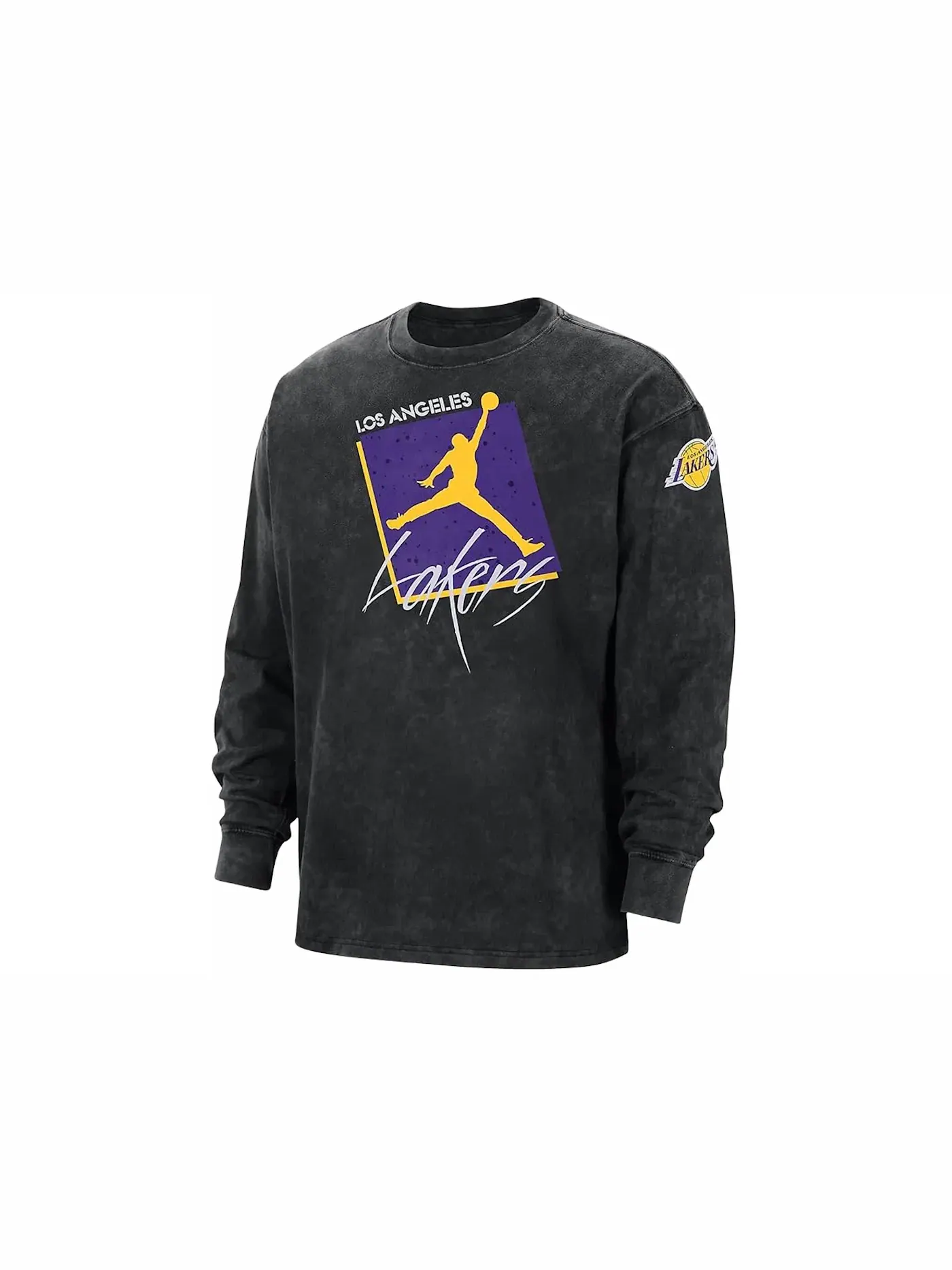 Мужская футболка с длинным рукавом Jordan NBA Los Angeles Lakers Max 90 Courtside L/S T-shirt Black — изображение 1 из 2