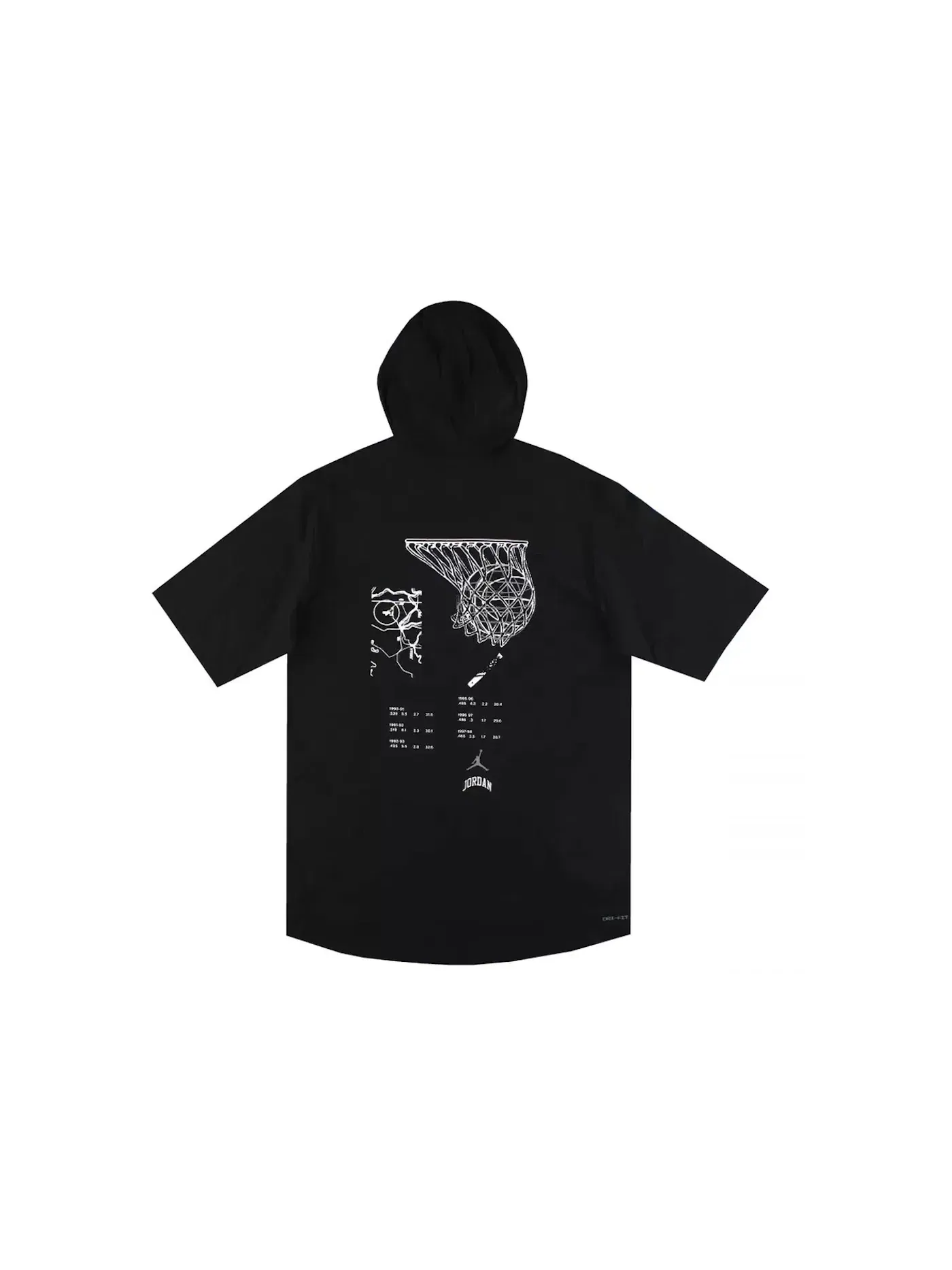 Мужская футболка с капюшоном Dri-Fit Jordan Sport — изображение 2 из 2, черный/белый/серый